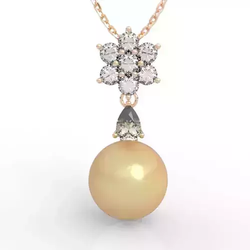 Luxury Flower Cluster Pearl Drop Pendant