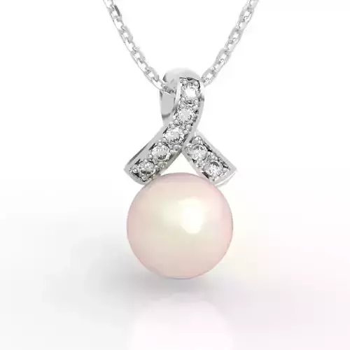 Elegant Pearl Ribbon Pendant Necklace