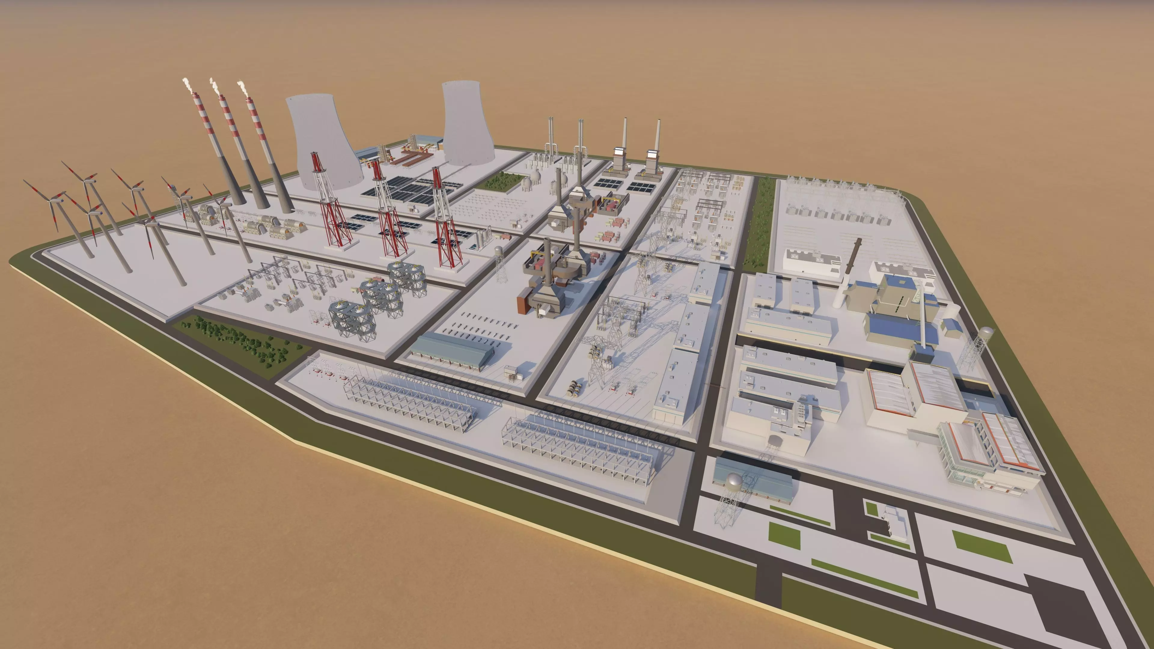Power plant-Industrial power plant-Power generation Station 3D model_7