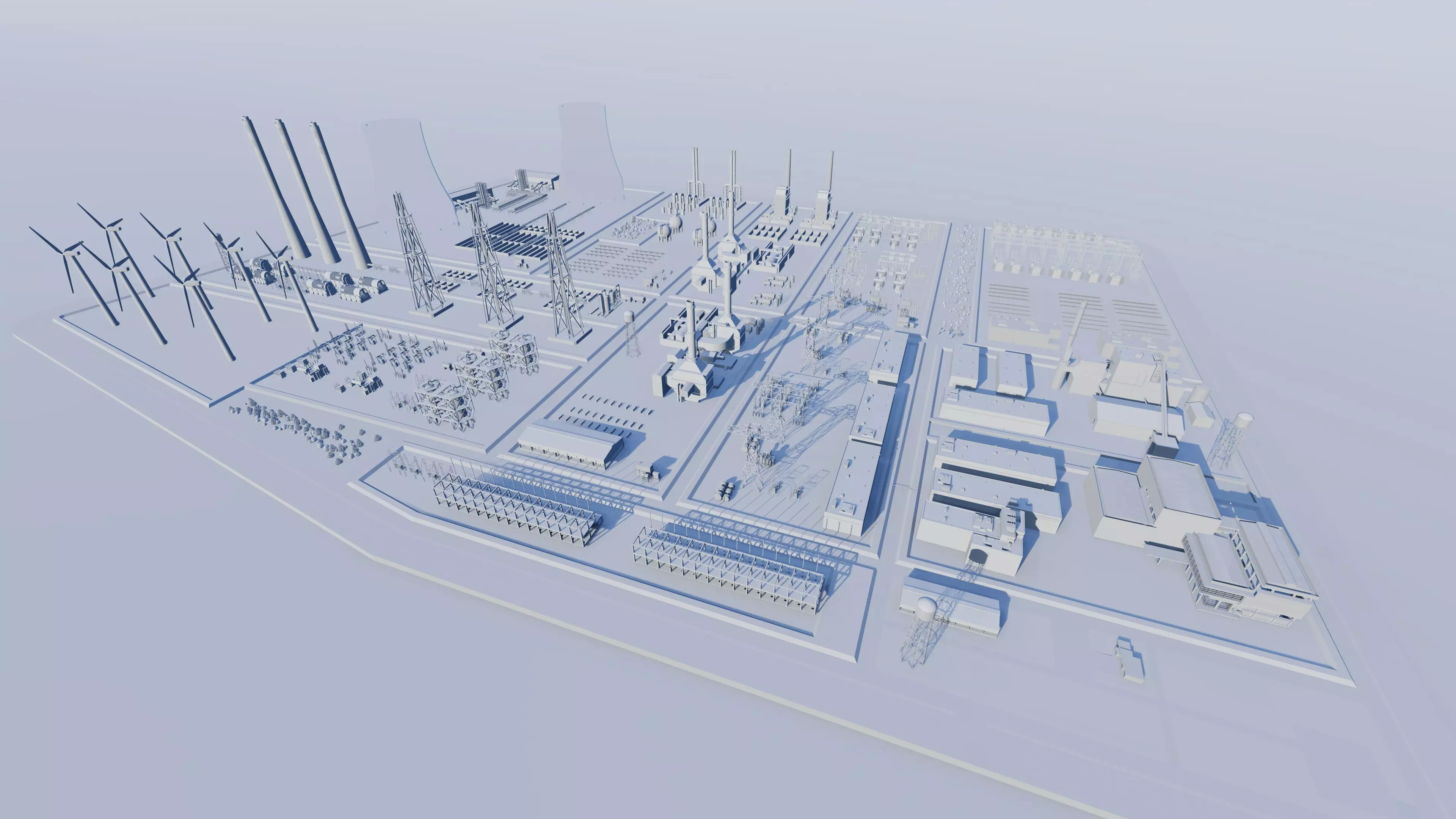 Power plant-Industrial power plant-Power generation Station 3D model_16