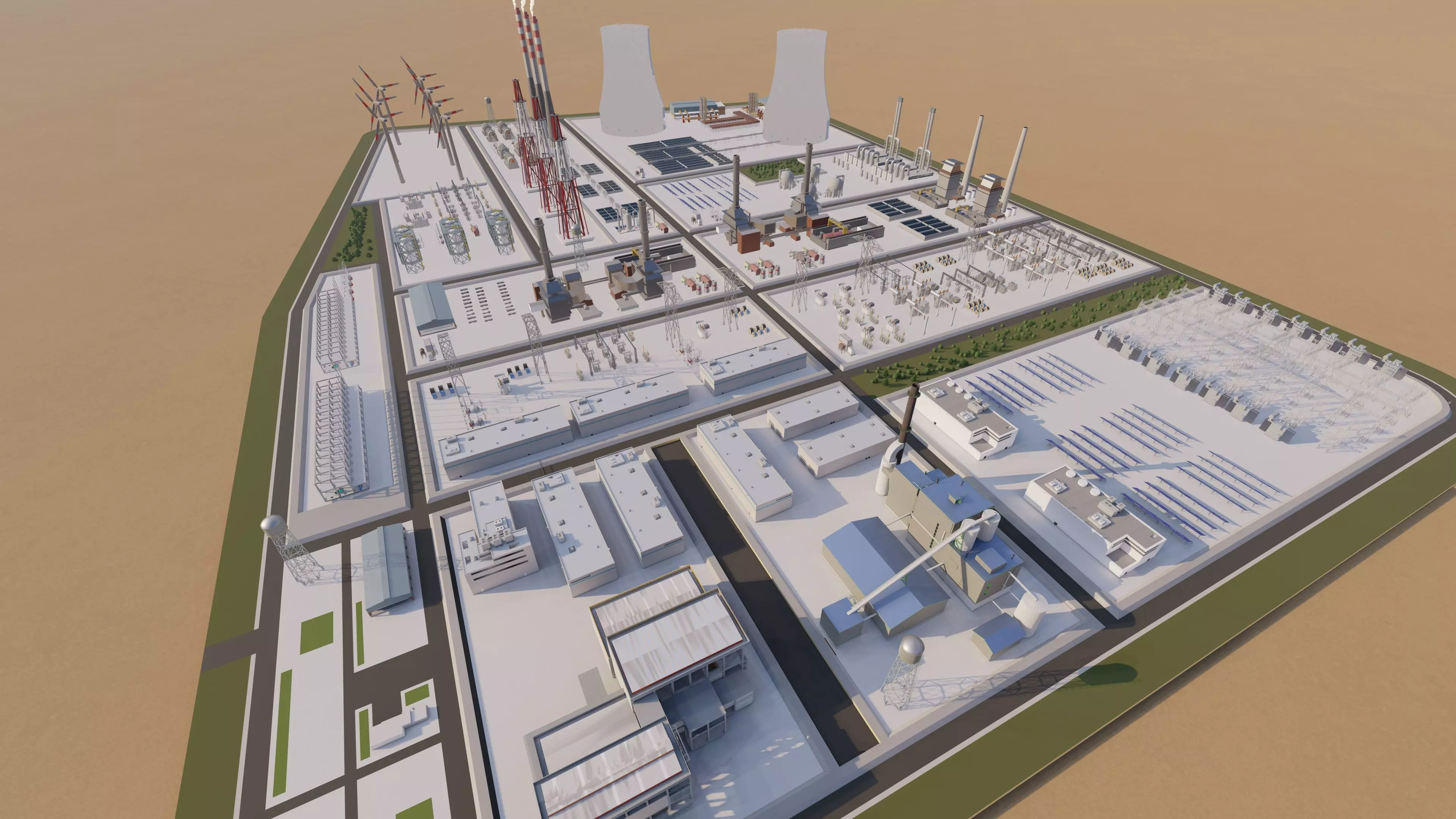 Power plant-Industrial power plant-Power generation Station 3D model_3