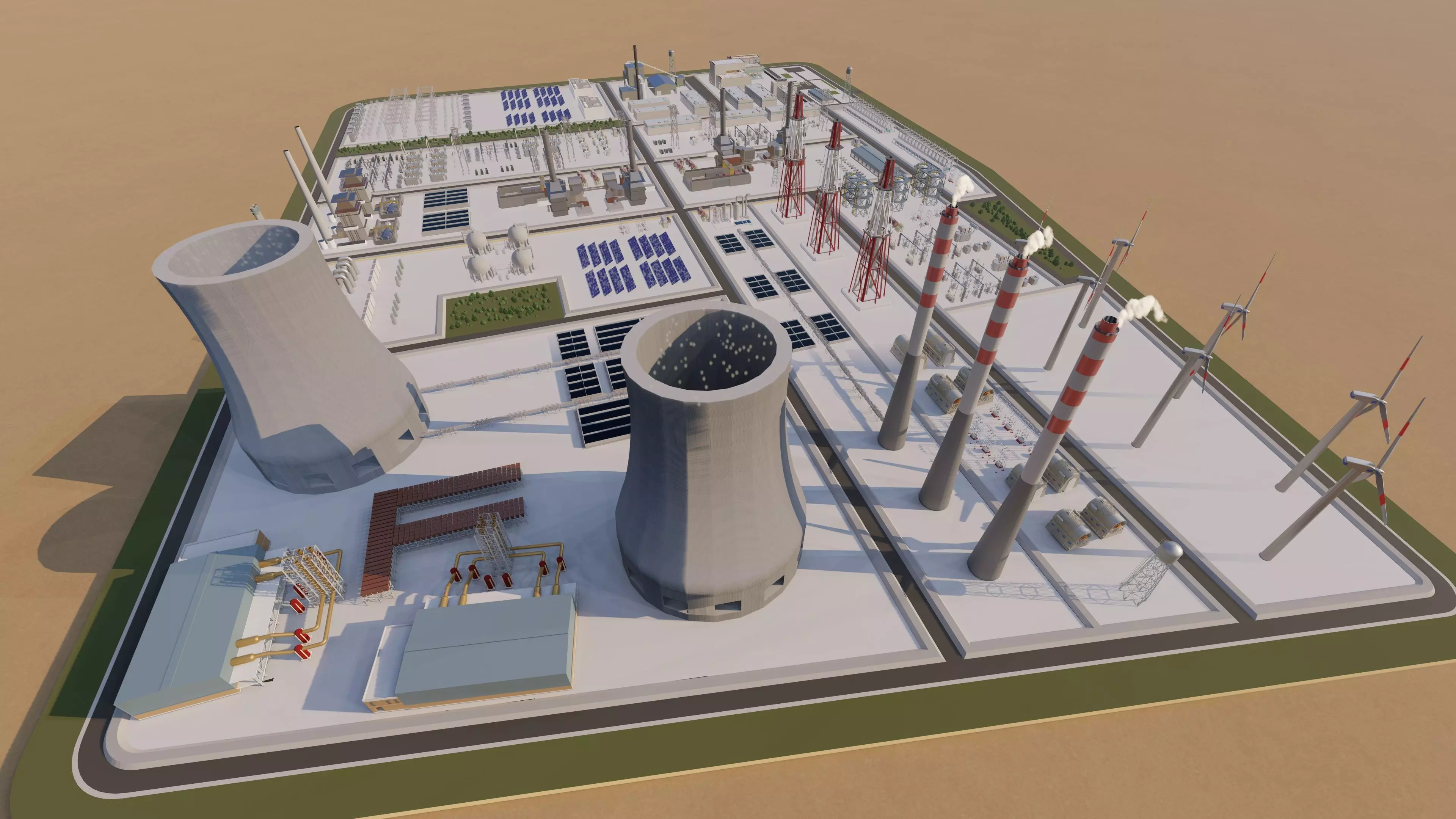 Power plant-Industrial power plant-Power generation Station 3D model_5