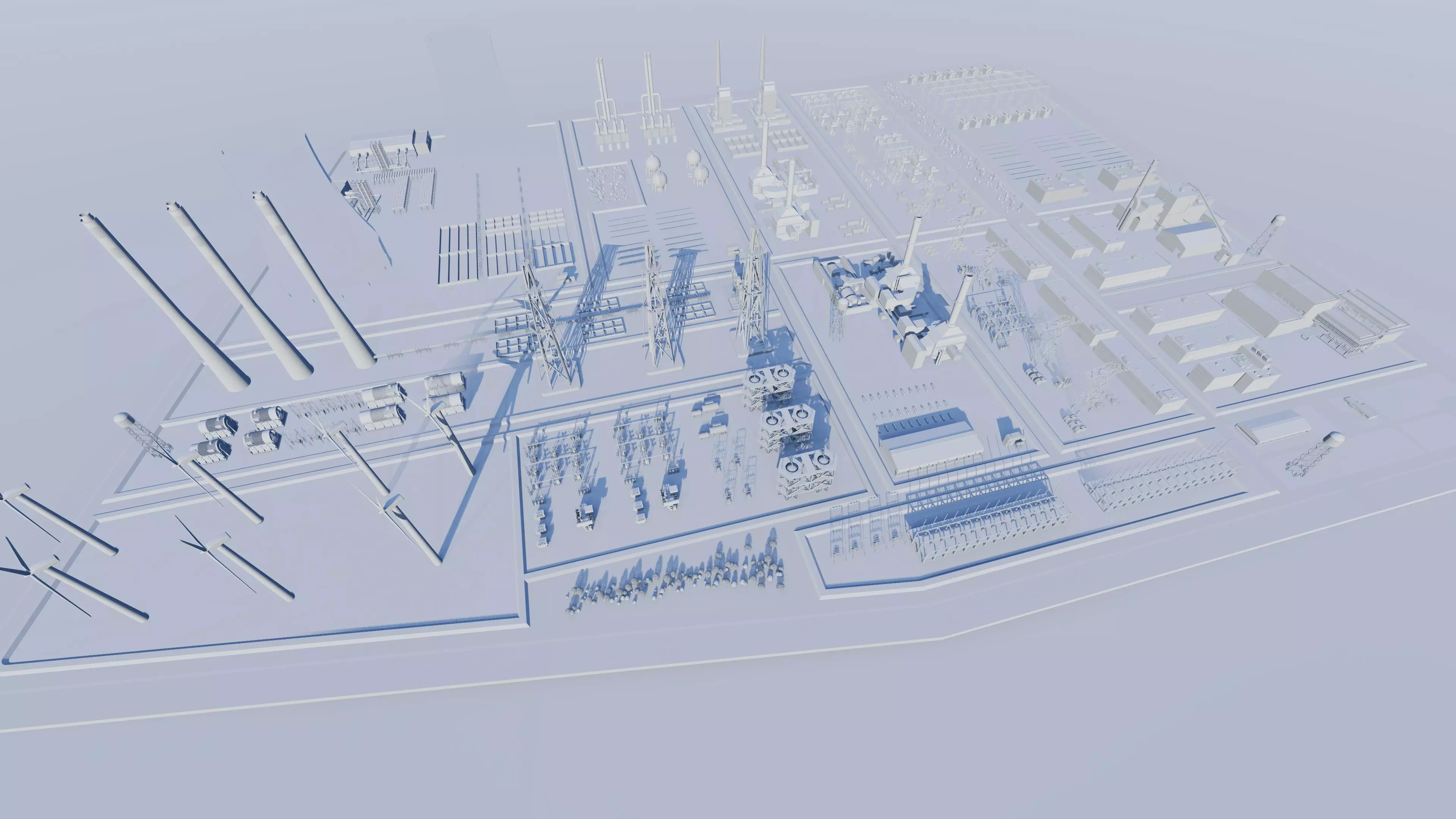 Power plant-Industrial power plant-Power generation Station 3D model_15