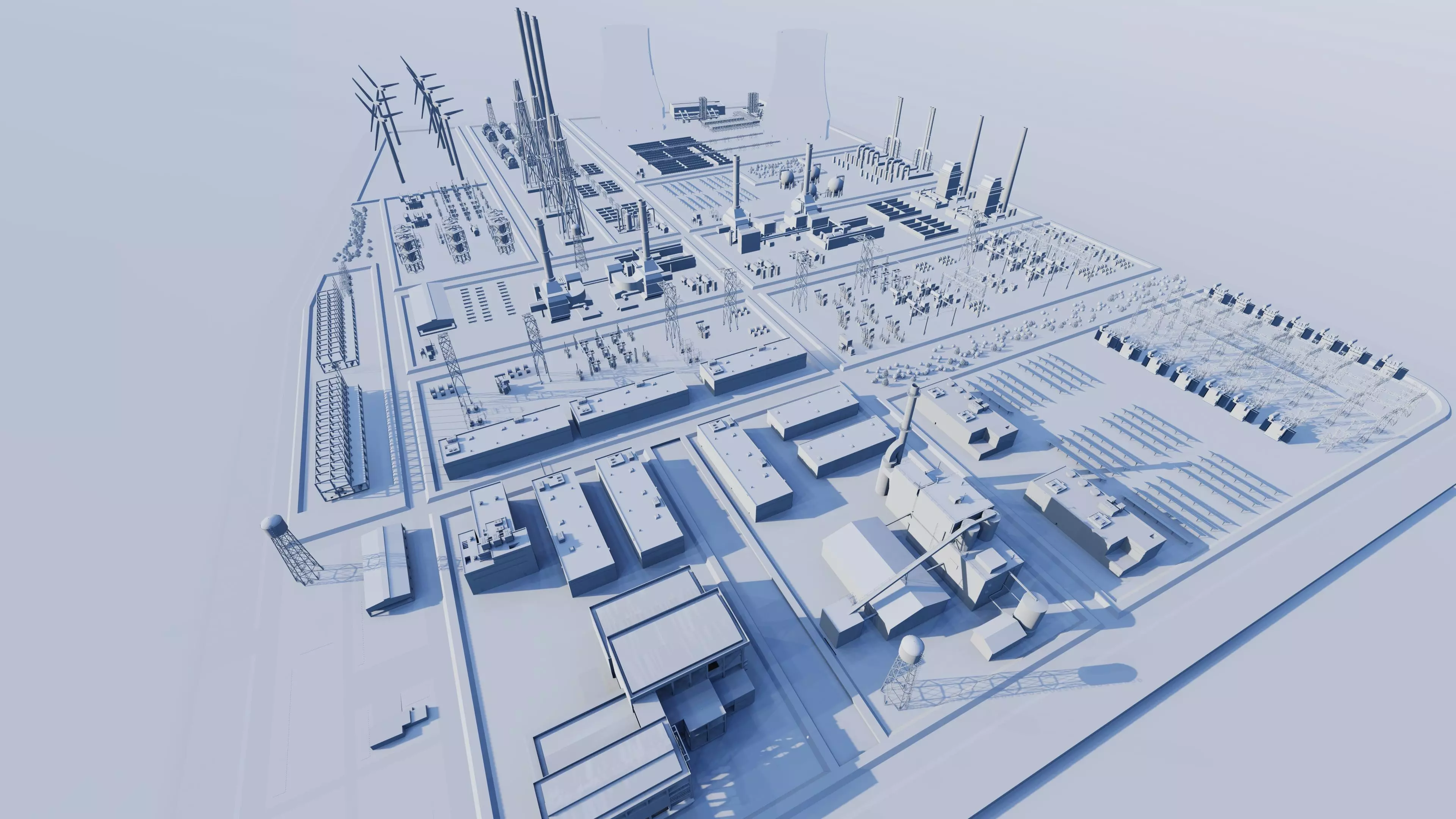 Power plant-Industrial power plant-Power generation Station 3D model_17