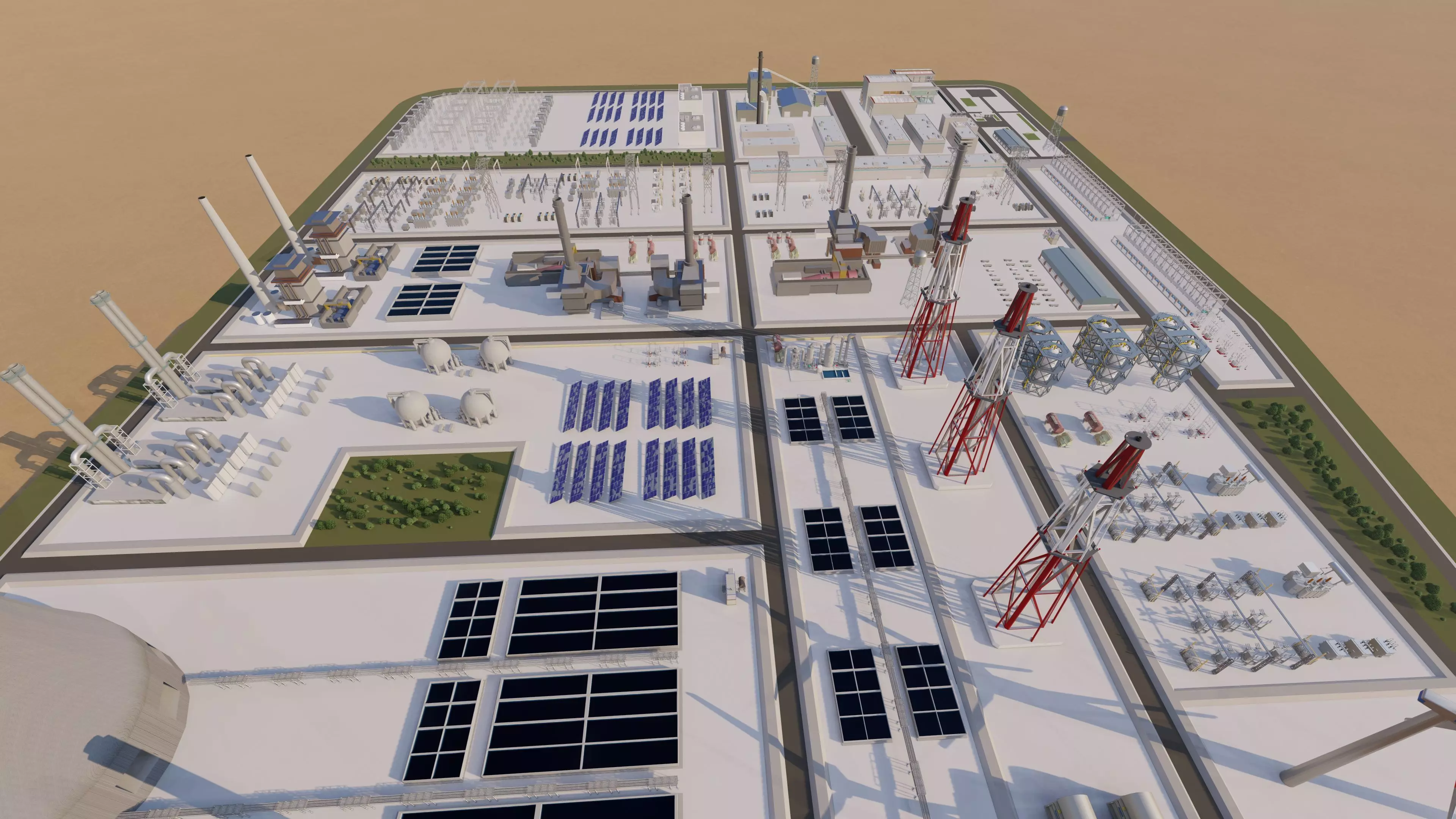 Power plant-Industrial power plant-Power generation Station 3D model_11
