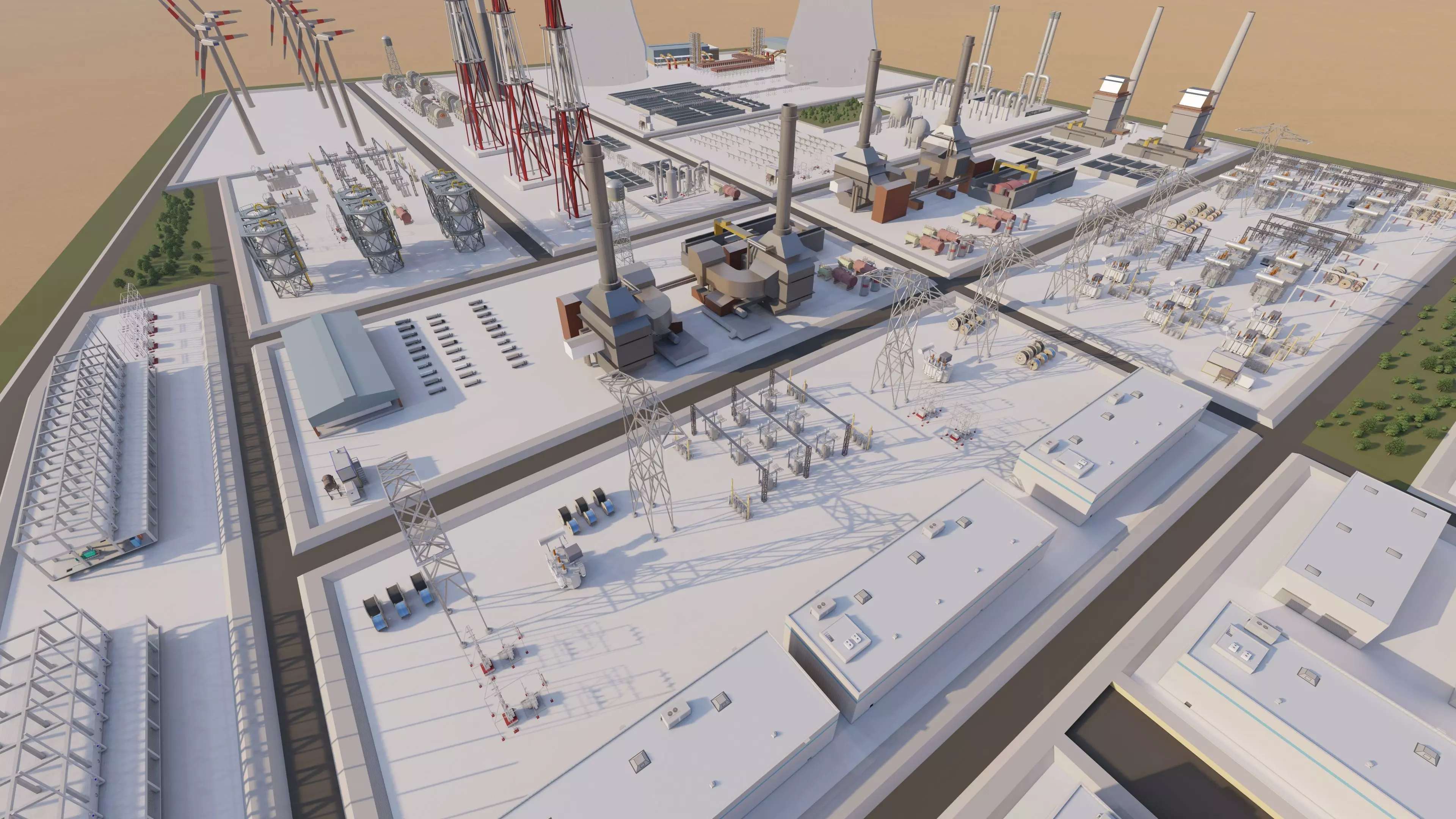 Power plant-Industrial power plant-Power generation Station 3D model_10