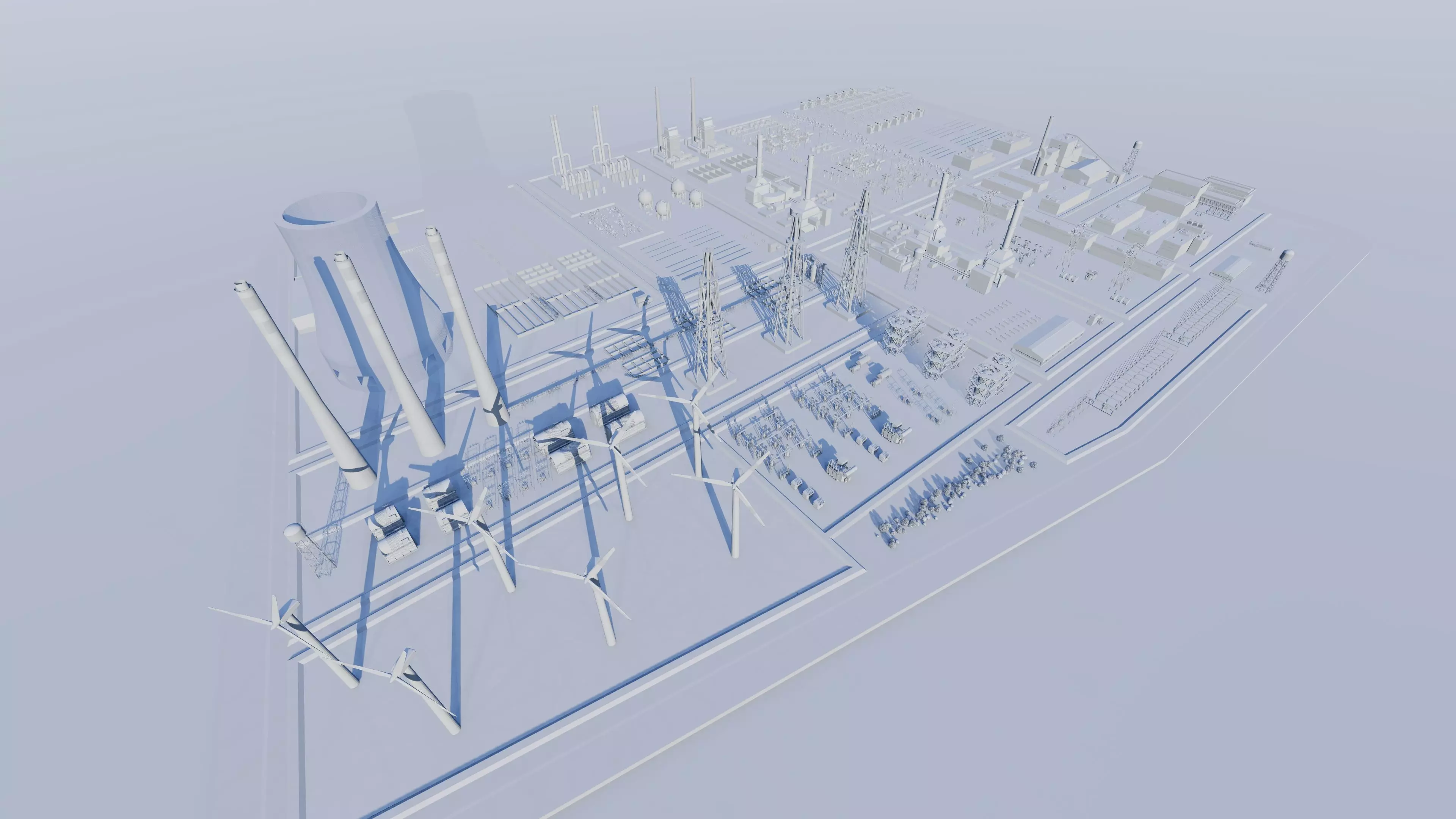 Power plant-Industrial power plant-Power generation Station 3D model_13