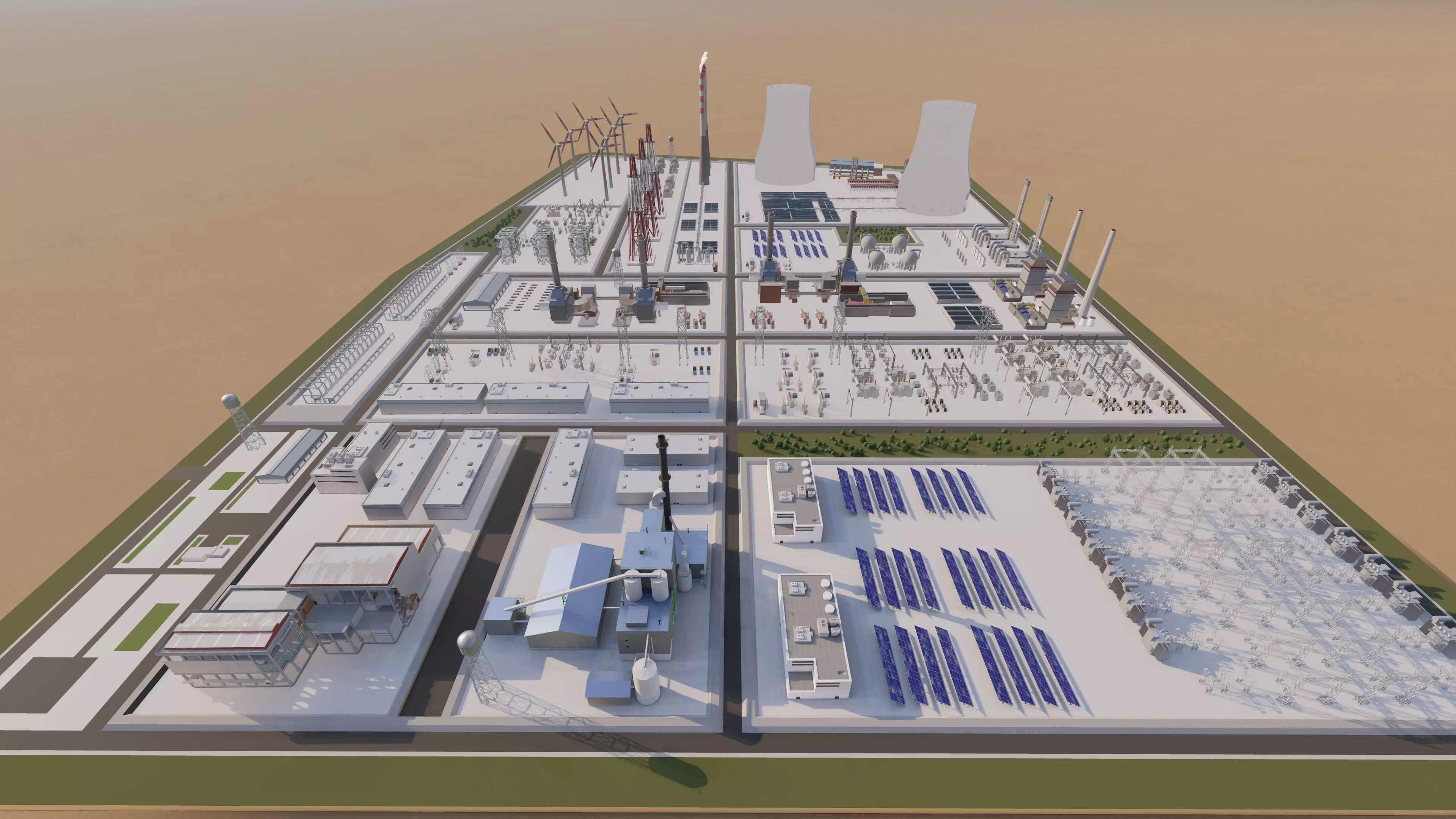 Power plant-Industrial power plant-Power generation Station 3D model_12