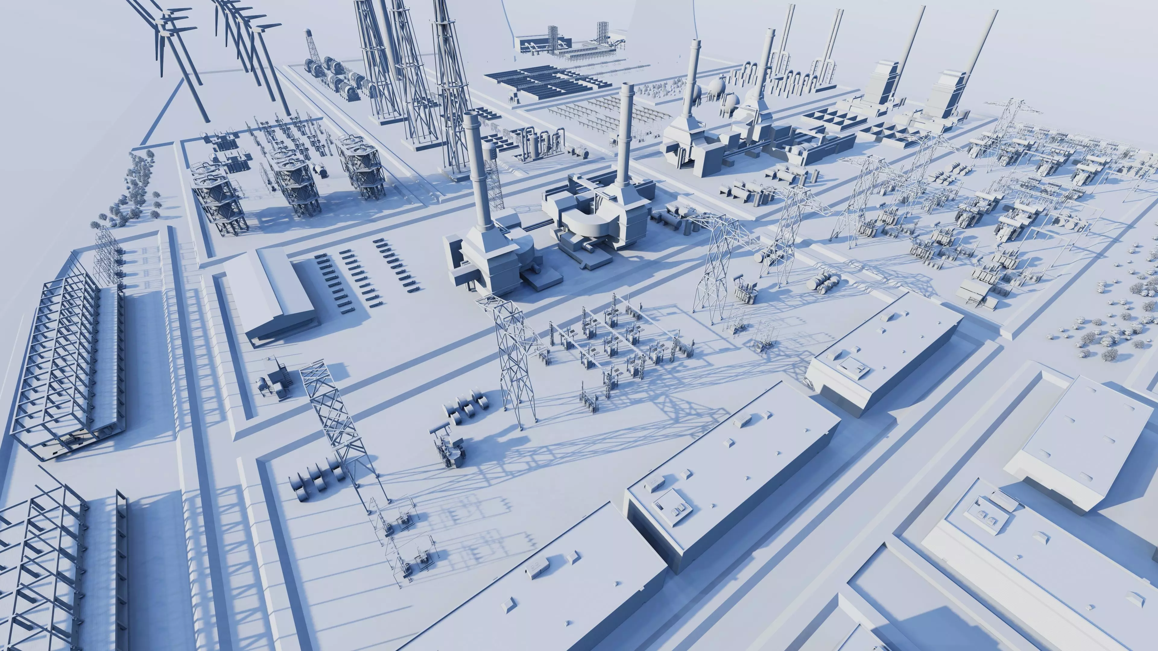 Power plant-Industrial power plant-Power generation Station 3D model_25