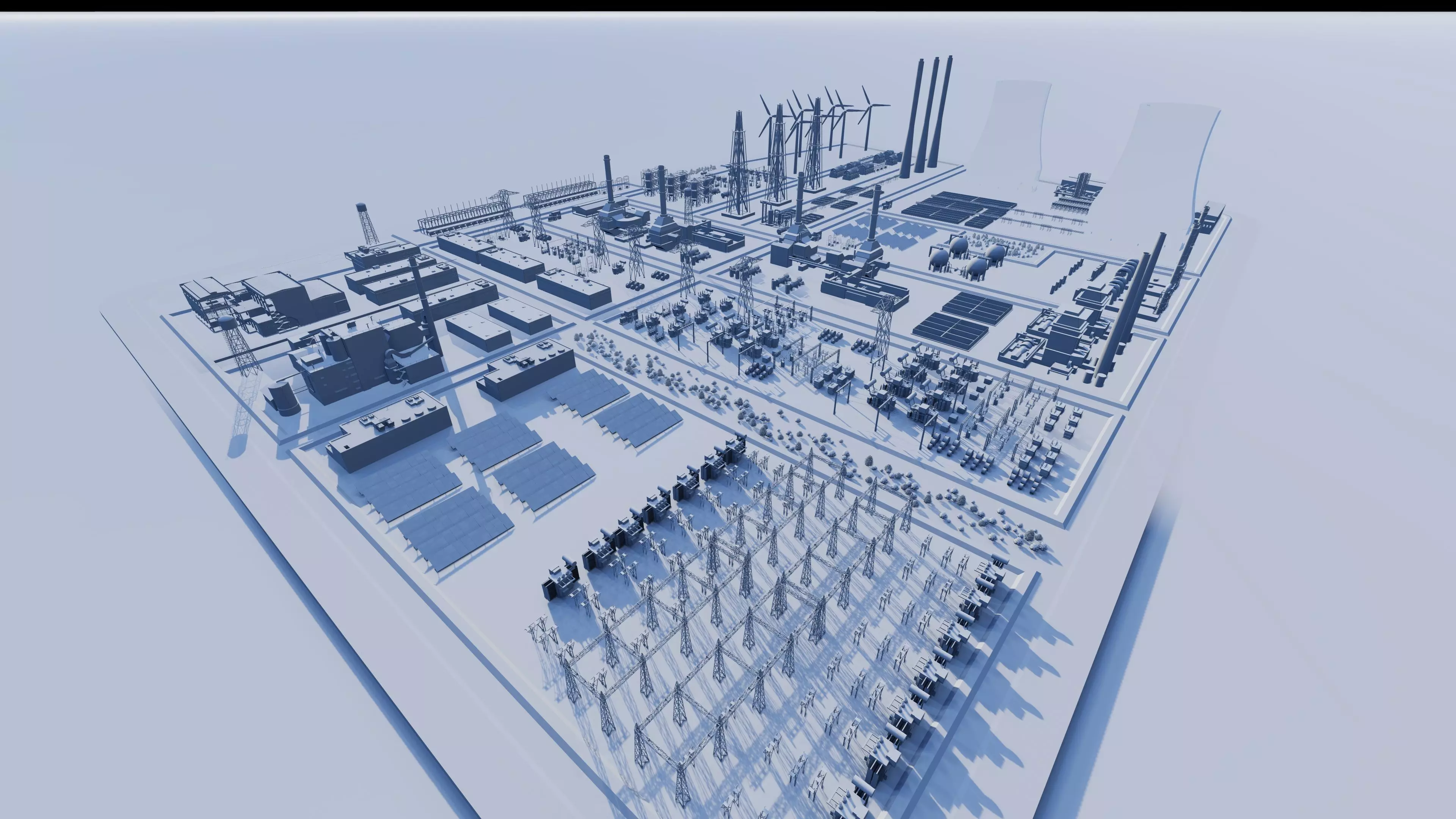 Power plant-Industrial power plant-Power generation Station 3D model_19