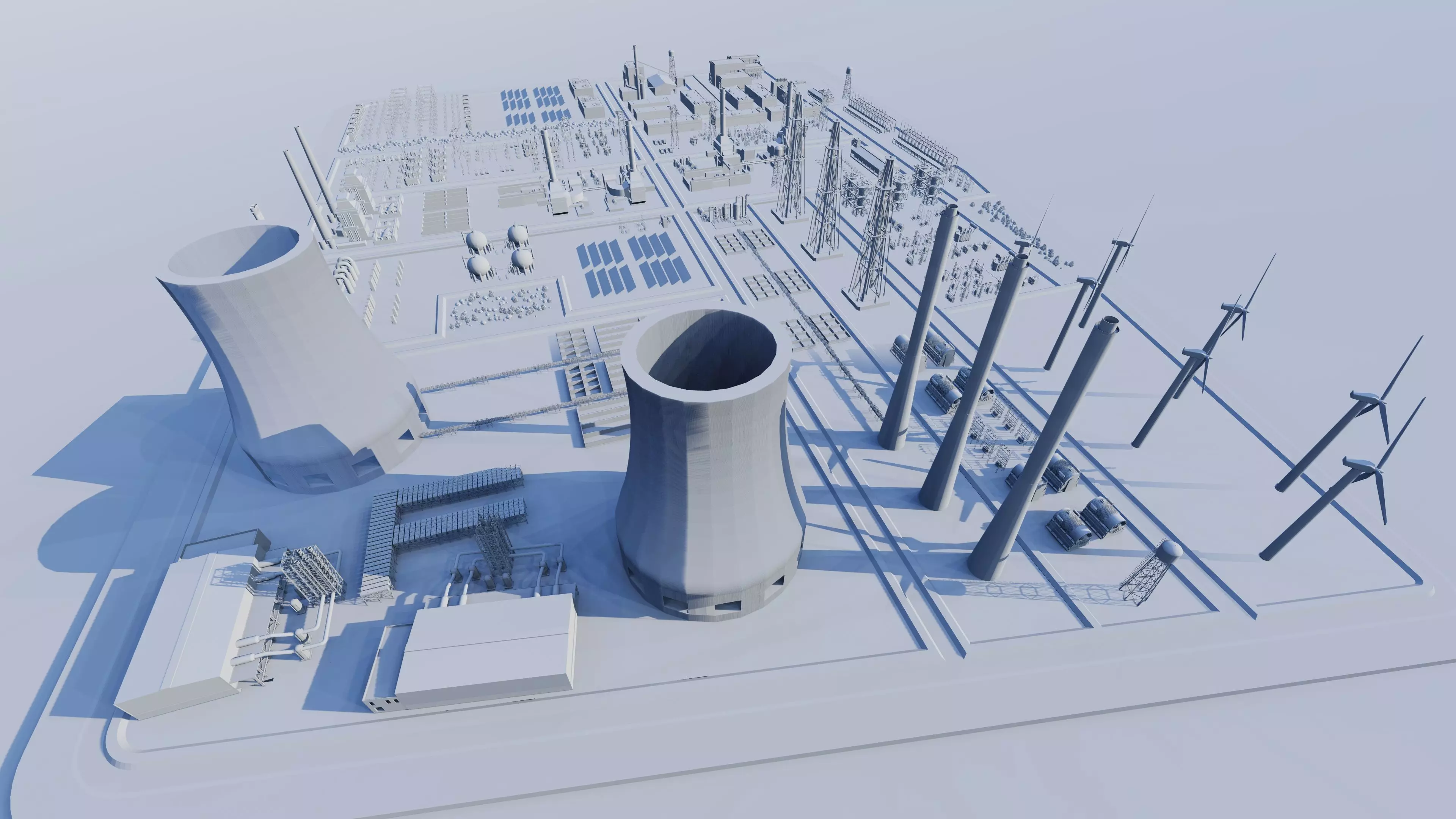 Power plant-Industrial power plant-Power generation Station 3D model_22