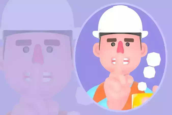 Stylized 3D Male Architect - Cartoon Standing Holding Coffee Cup