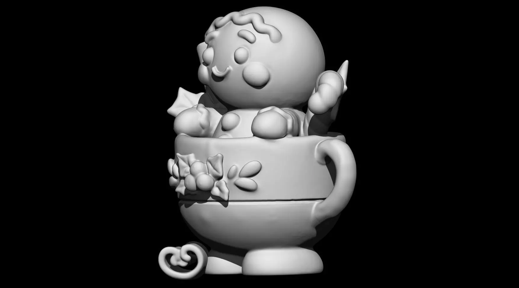 Gingerbread Man in Christmas Mug 3D print model_2
