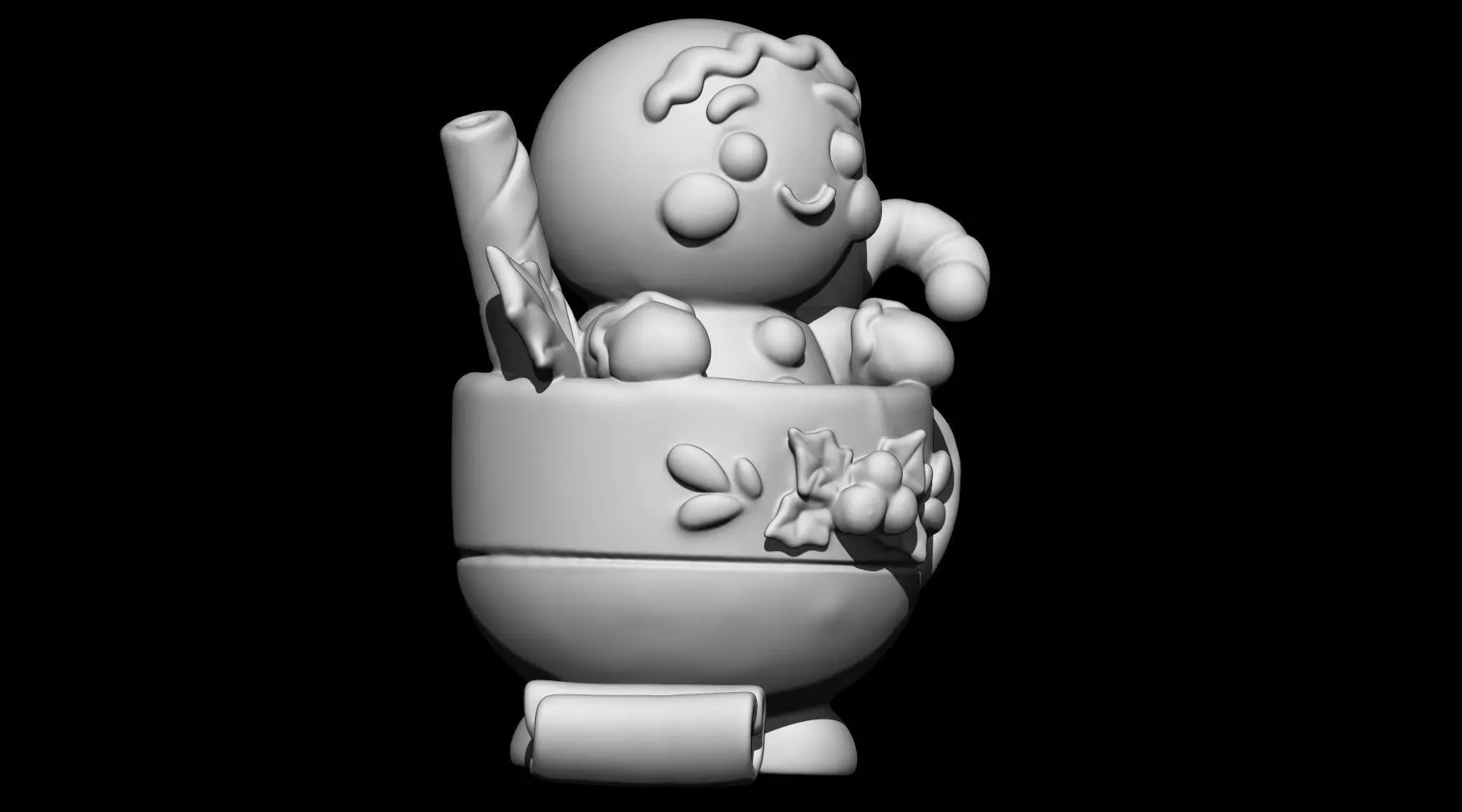 Gingerbread Man in Christmas Mug 3D print model_3