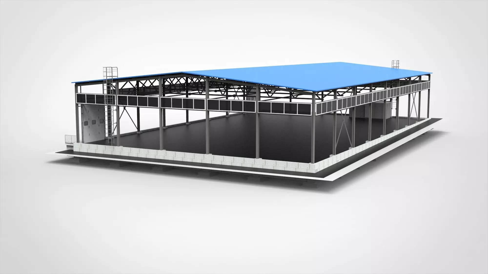 Industrial Metal Hangar 3D model_5