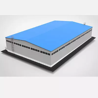 Industrial Metal Hangar 3D model_7