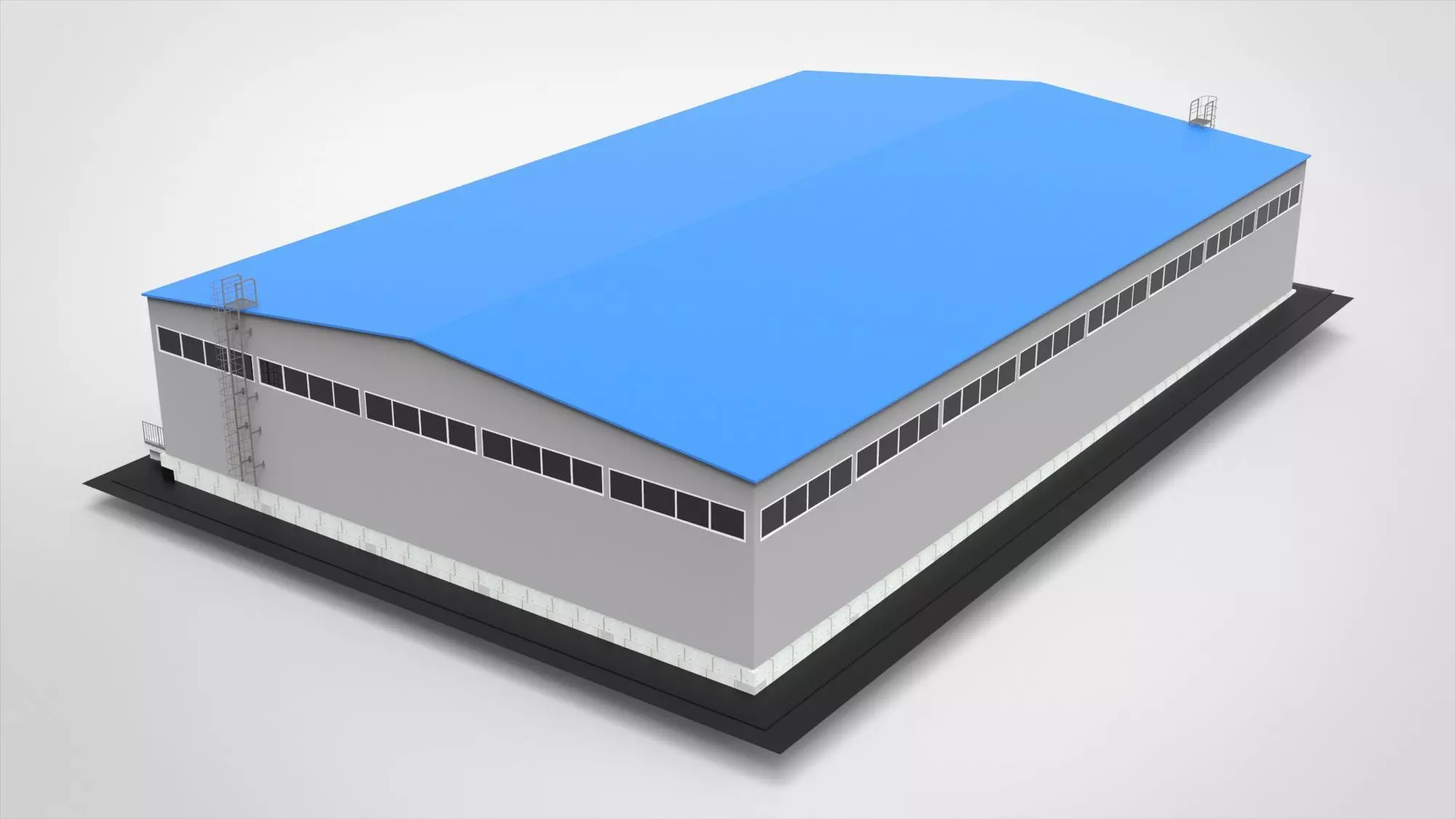 Industrial Metal Hangar 3D model_2