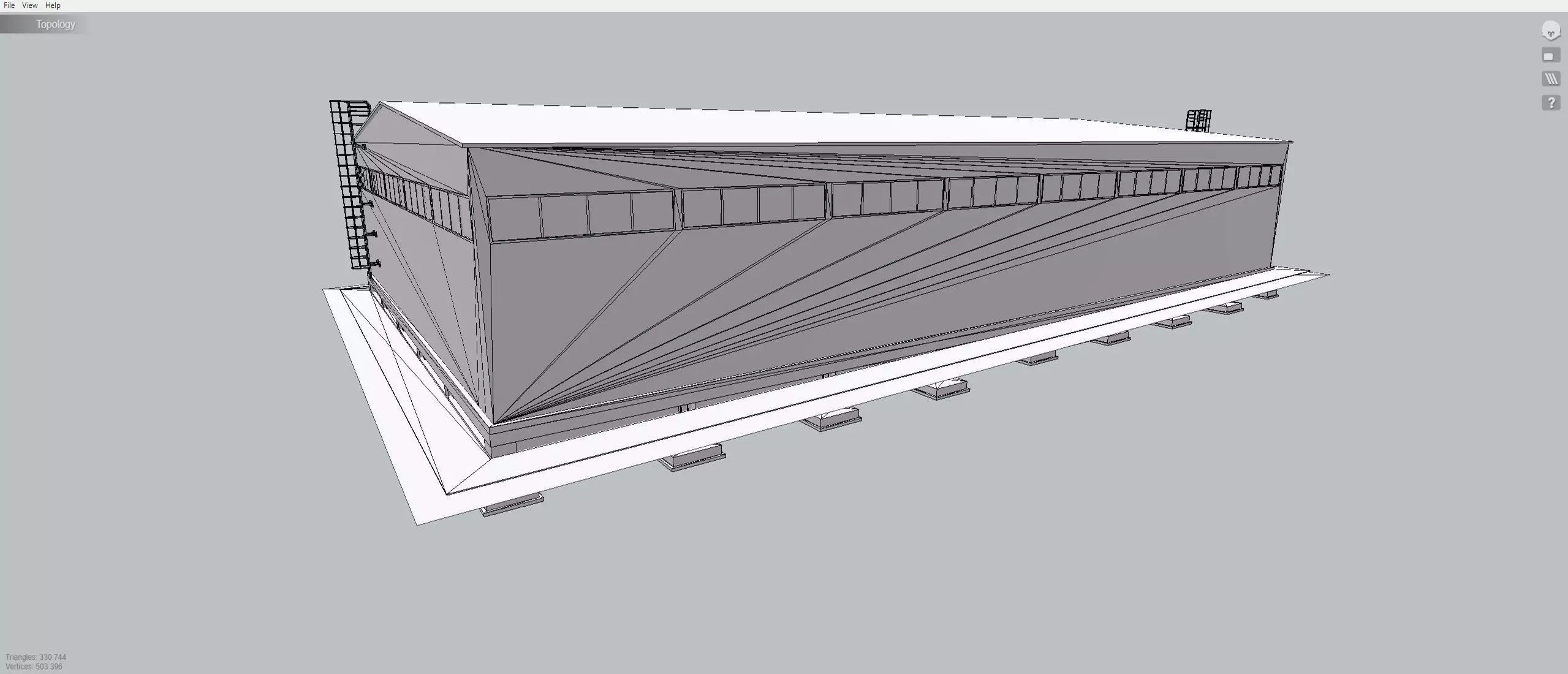 Industrial Metal Hangar 3D model_9