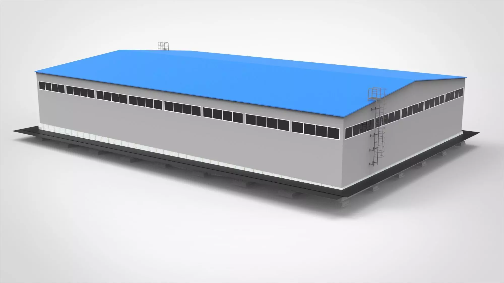 Industrial Metal Hangar 3D model_13