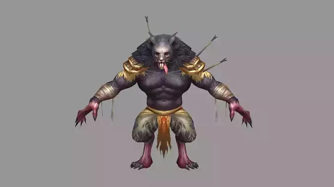 Cartoon rat-man - mouse monster