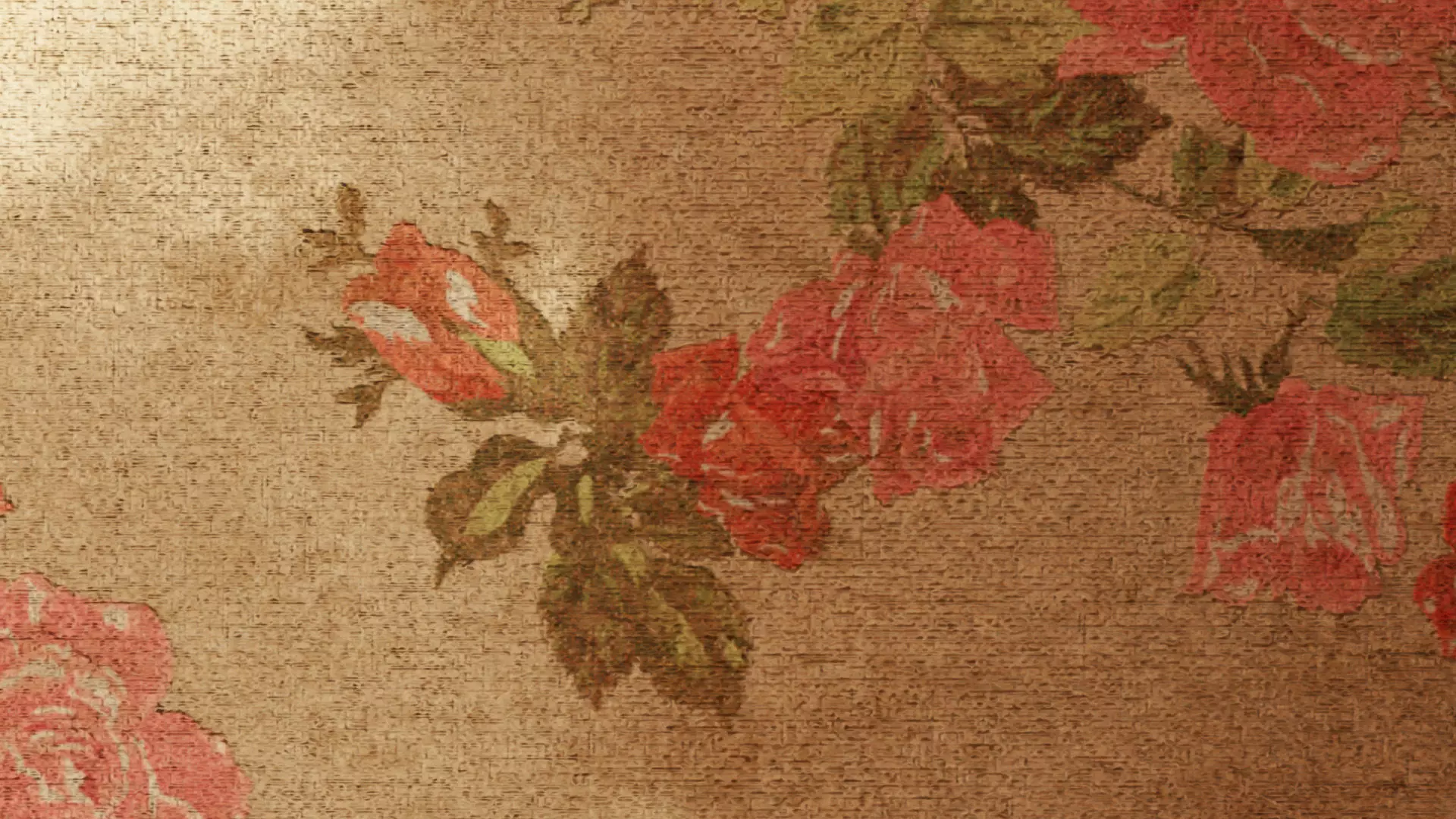 Linen Wallpaper Textures with Rose Pattern 4K Texture_10