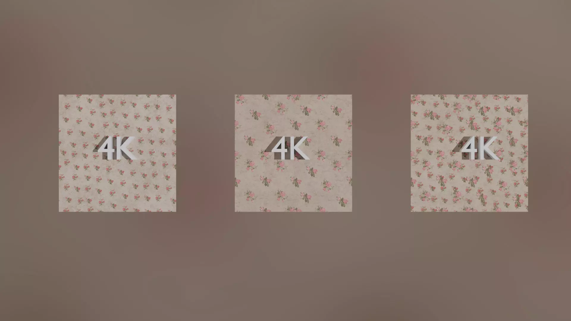 Linen Wallpaper Textures with Rose Pattern 4K Texture_4