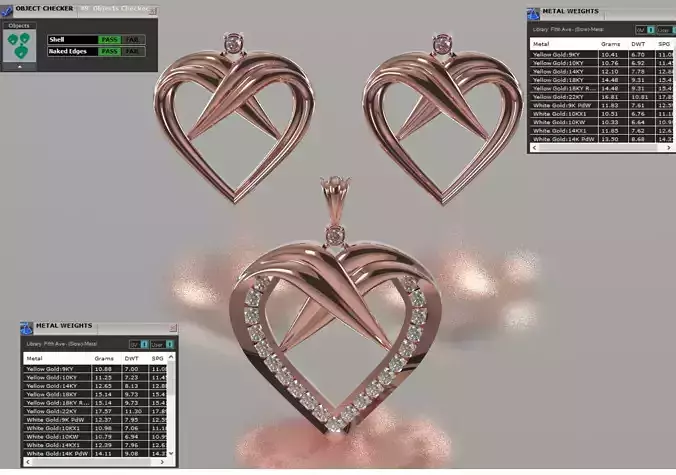 Intertwined Heart Half Set a symbol of eternal love js0021