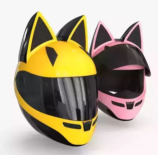 Motorcycle Helmet 2 colors Low-poly 3D model