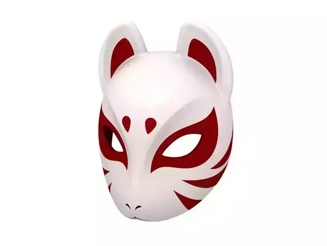 Japanese Fox Mask Low-poly 3D model