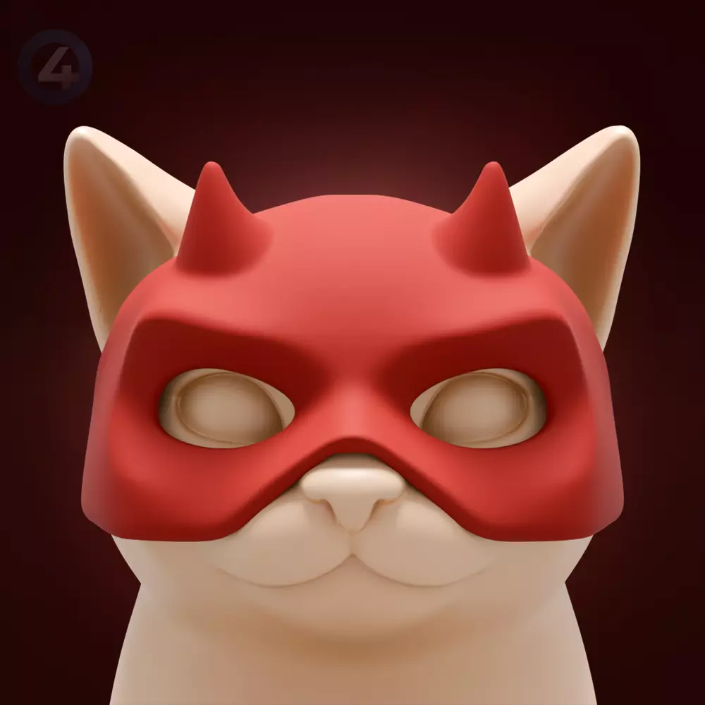 DAREDEVIL MASK FOR CAT 3D print model_5