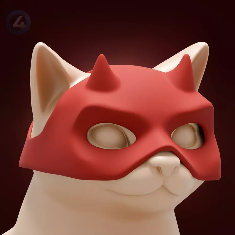 DAREDEVIL MASK FOR CAT 3D print model_6