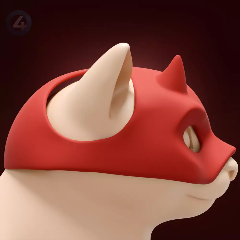 DAREDEVIL MASK FOR CAT 3D print model_7