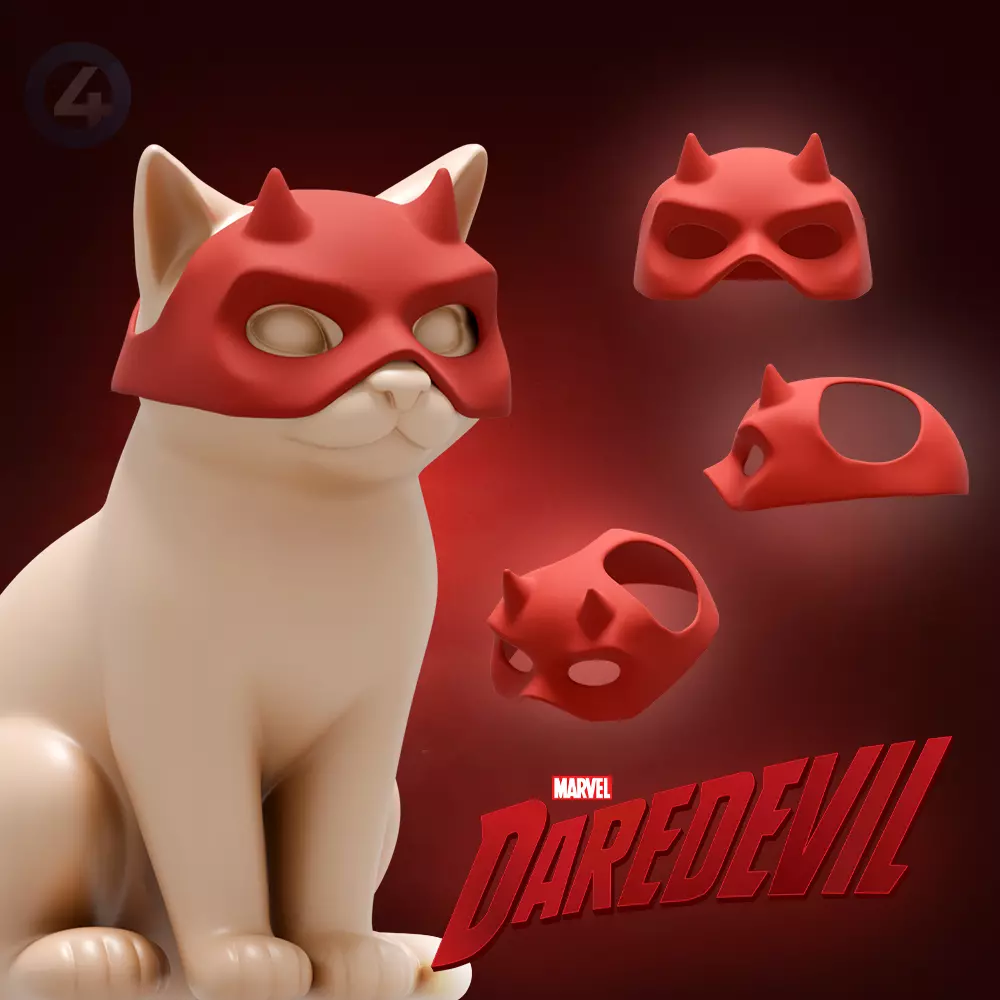 DAREDEVIL MASK FOR CAT 3D print model_0