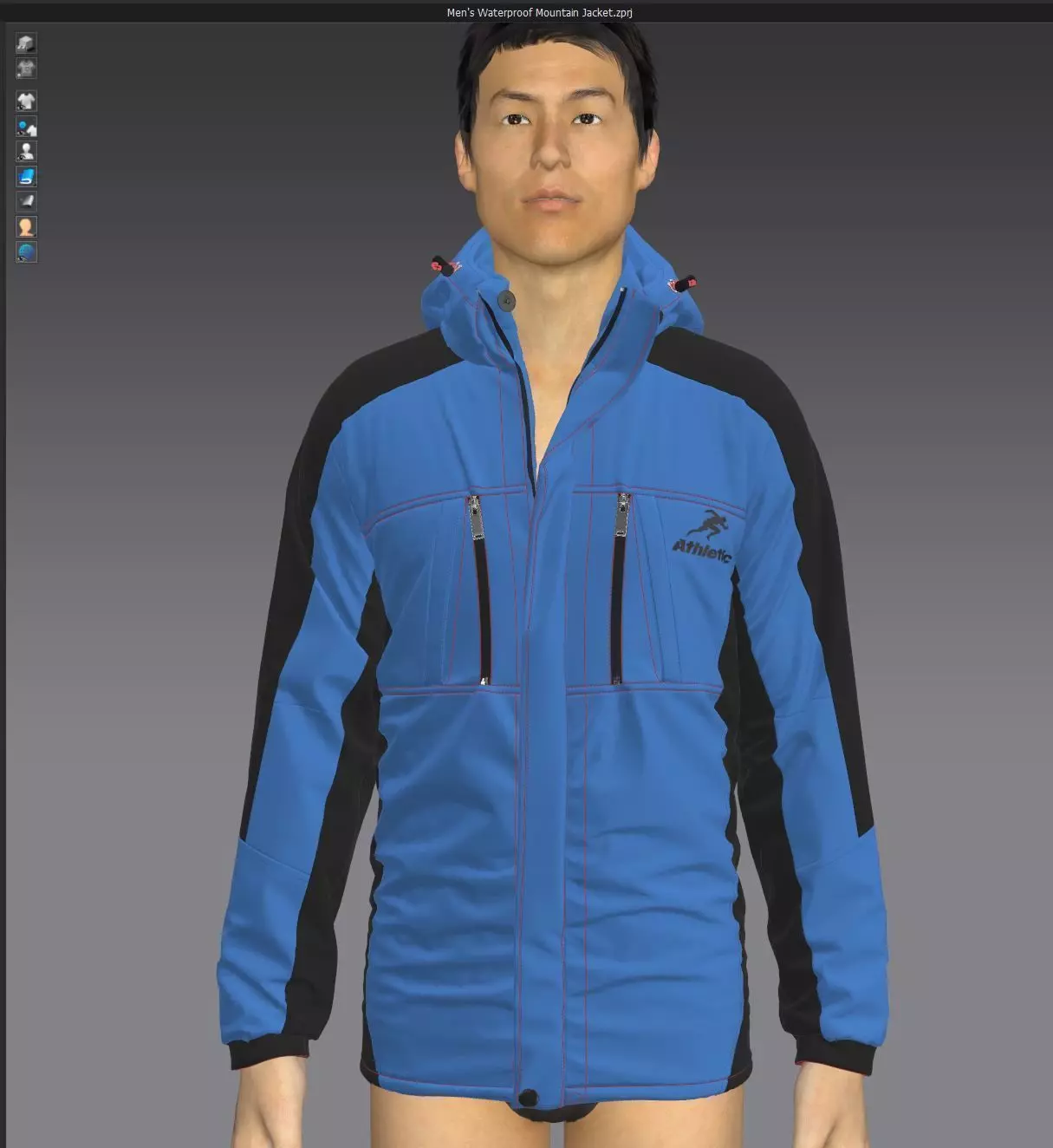 Men s Waterproof Mountain Jacket 3D model 3D model_16