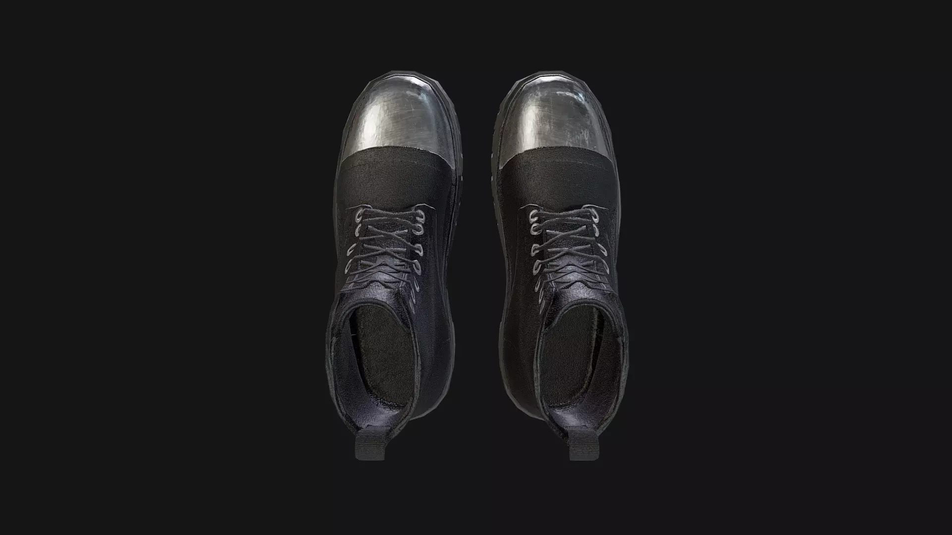 Metal Toe Cap Combat Boots Game-Ready 3D Model Low-poly 3D model_6