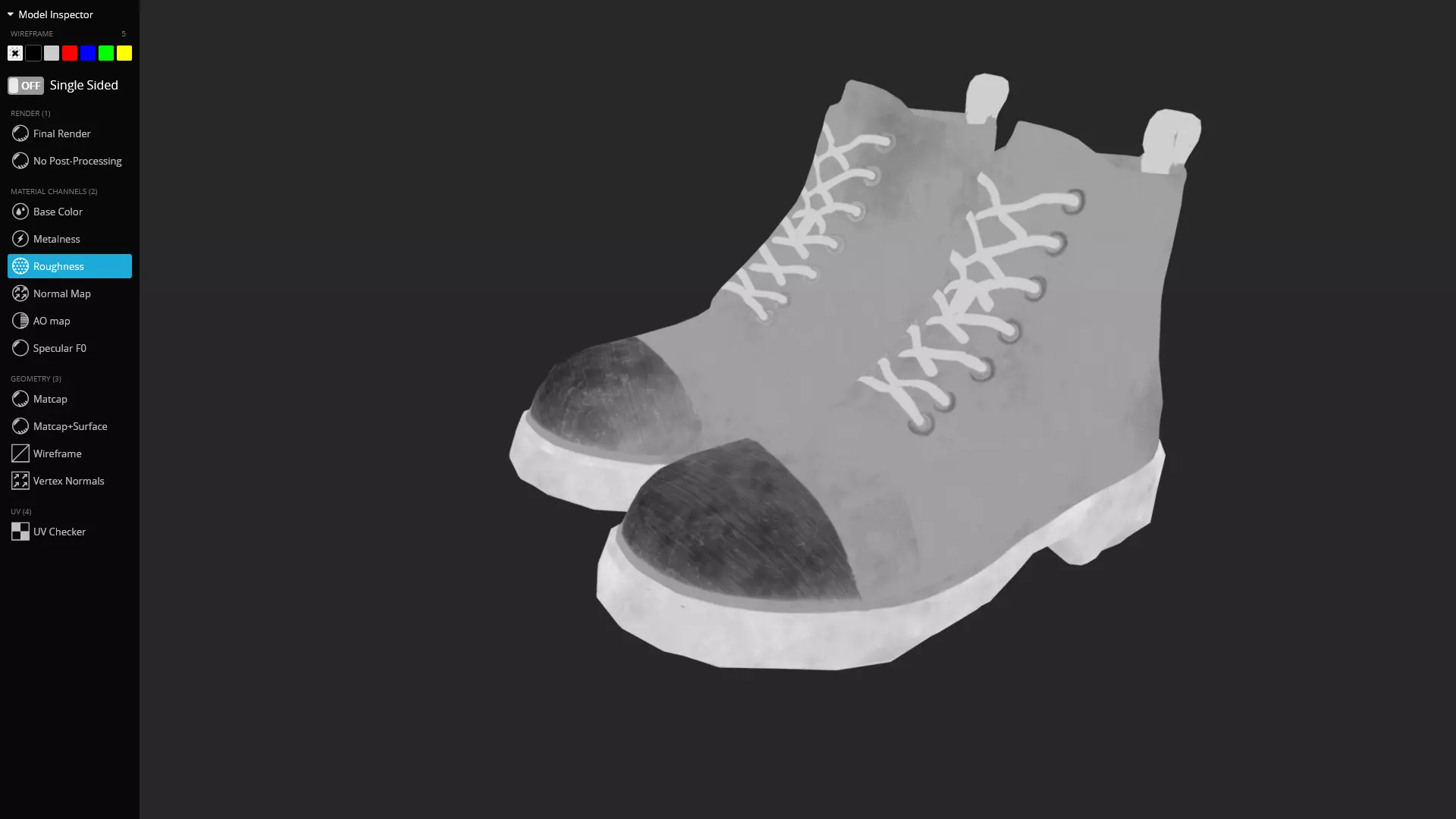 Metal Toe Cap Combat Boots Game-Ready 3D Model Low-poly 3D model_9