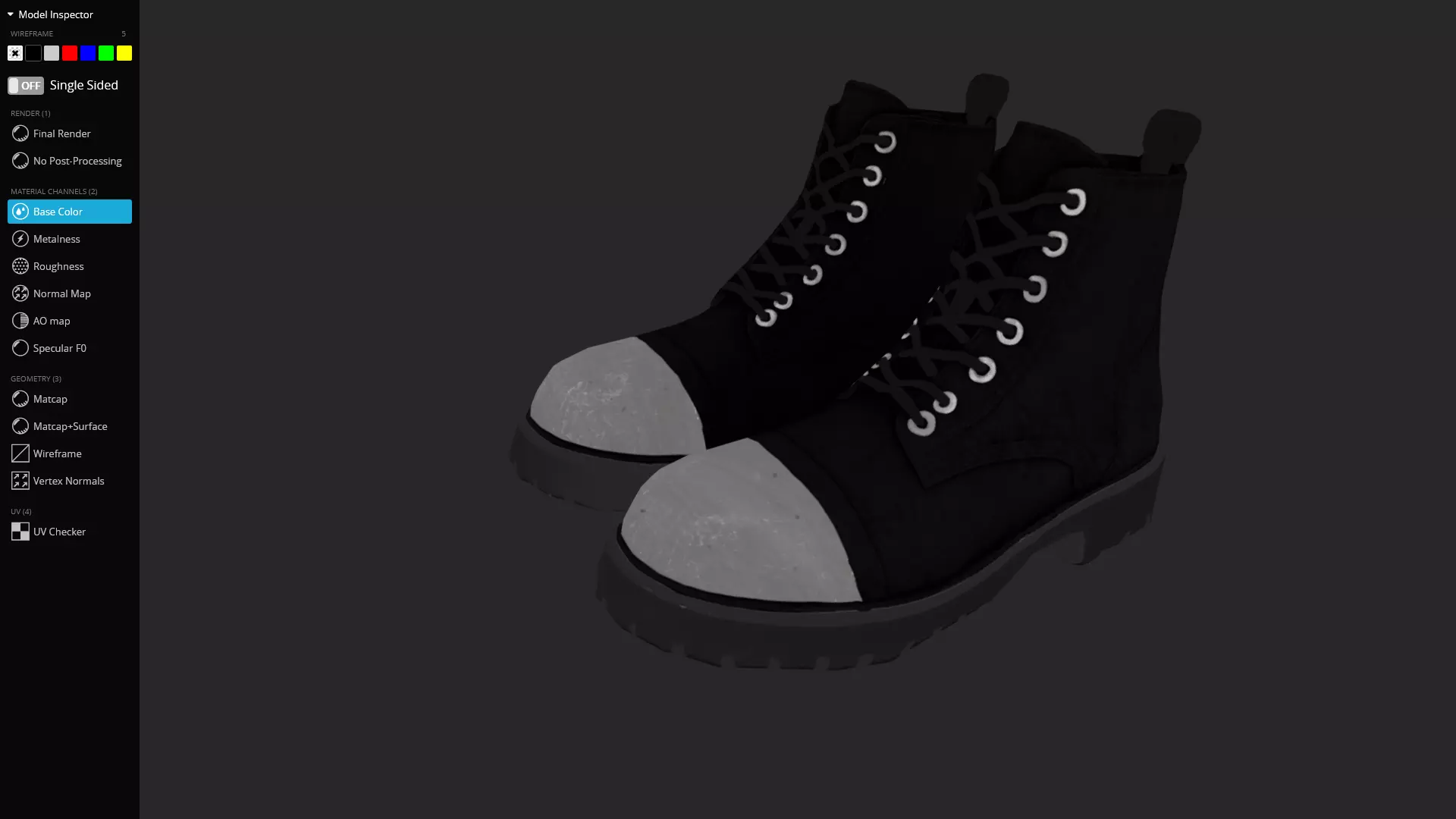 Metal Toe Cap Combat Boots Game-Ready 3D Model Low-poly 3D model_7