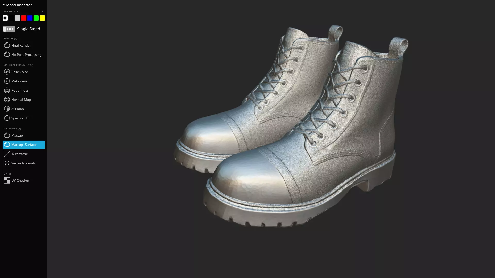 Metal Toe Cap Combat Boots Game-Ready 3D Model Low-poly 3D model_13
