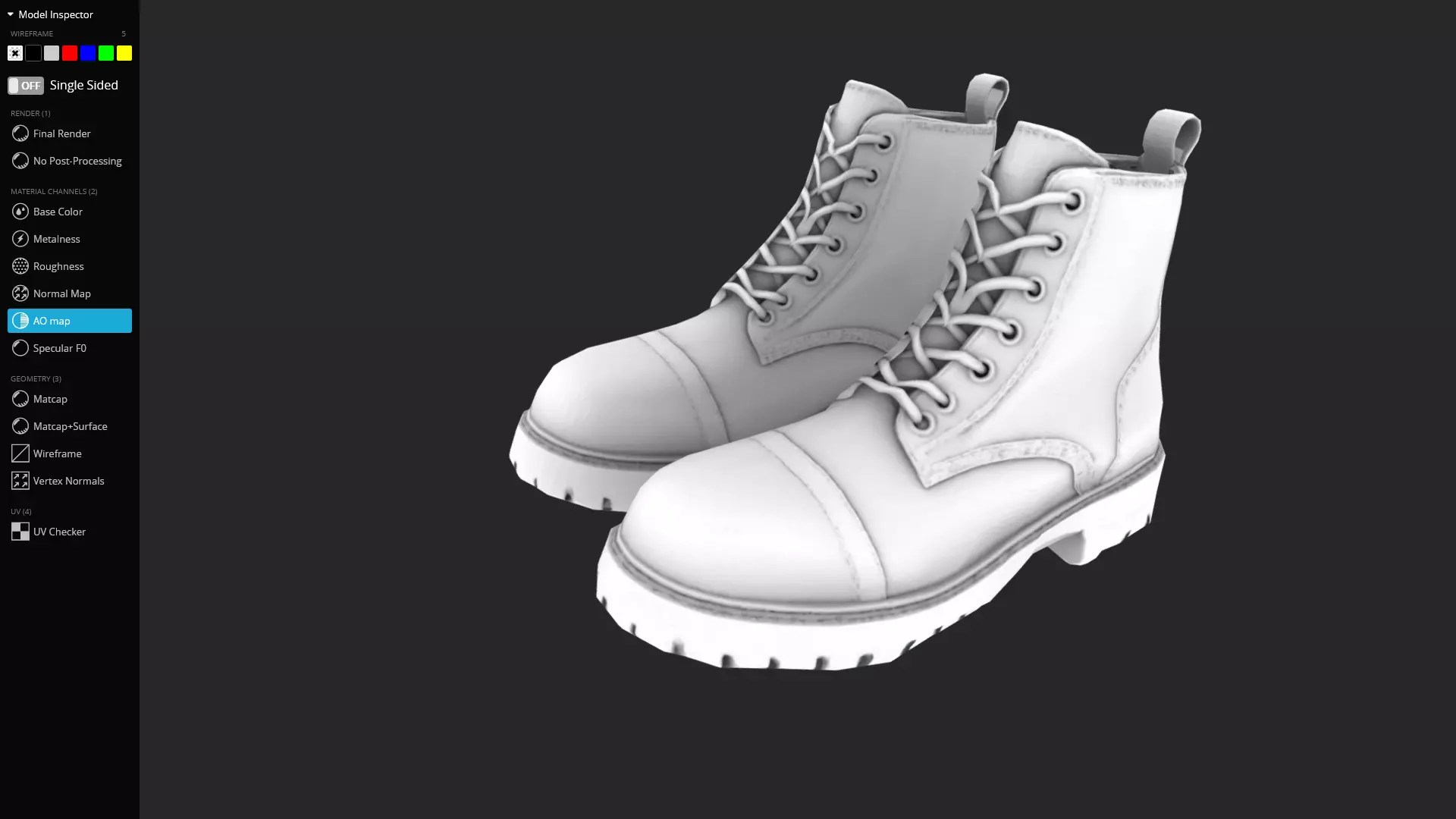 Metal Toe Cap Combat Boots Game-Ready 3D Model Low-poly 3D model_11