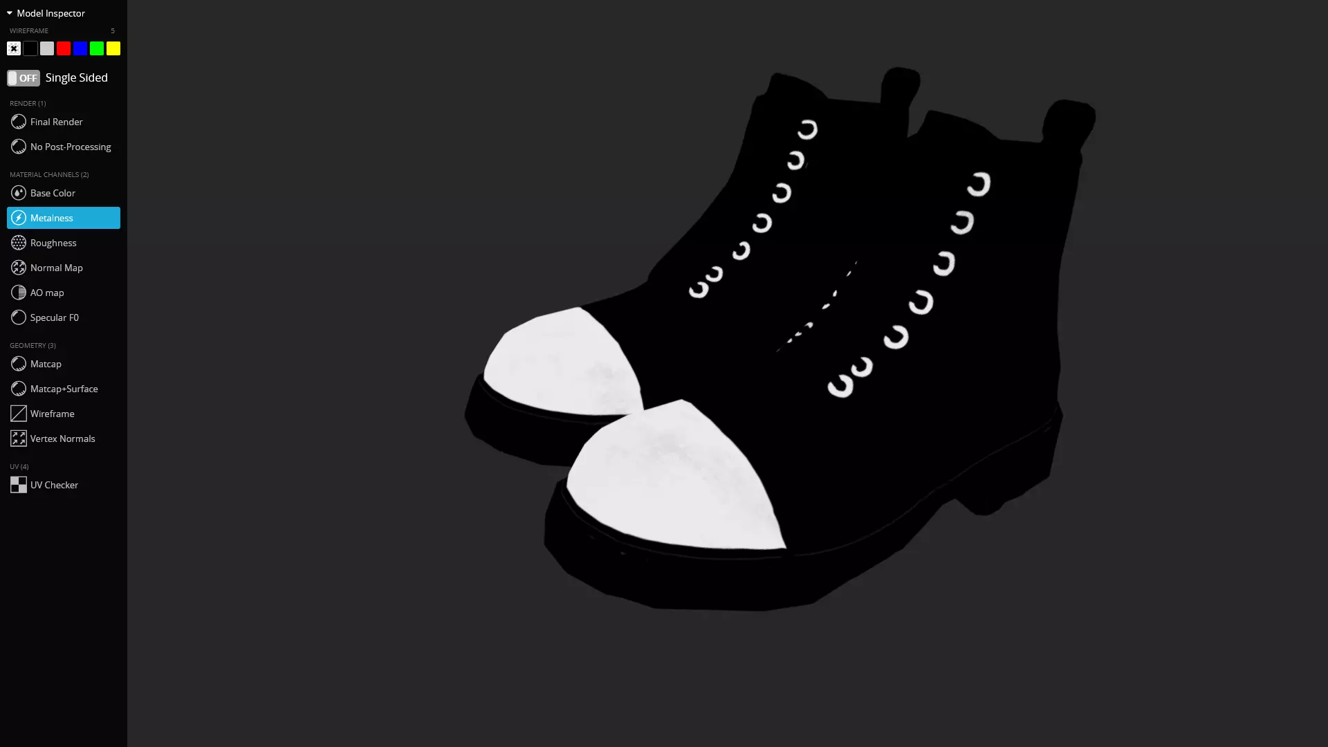 Metal Toe Cap Combat Boots Game-Ready 3D Model Low-poly 3D model_8