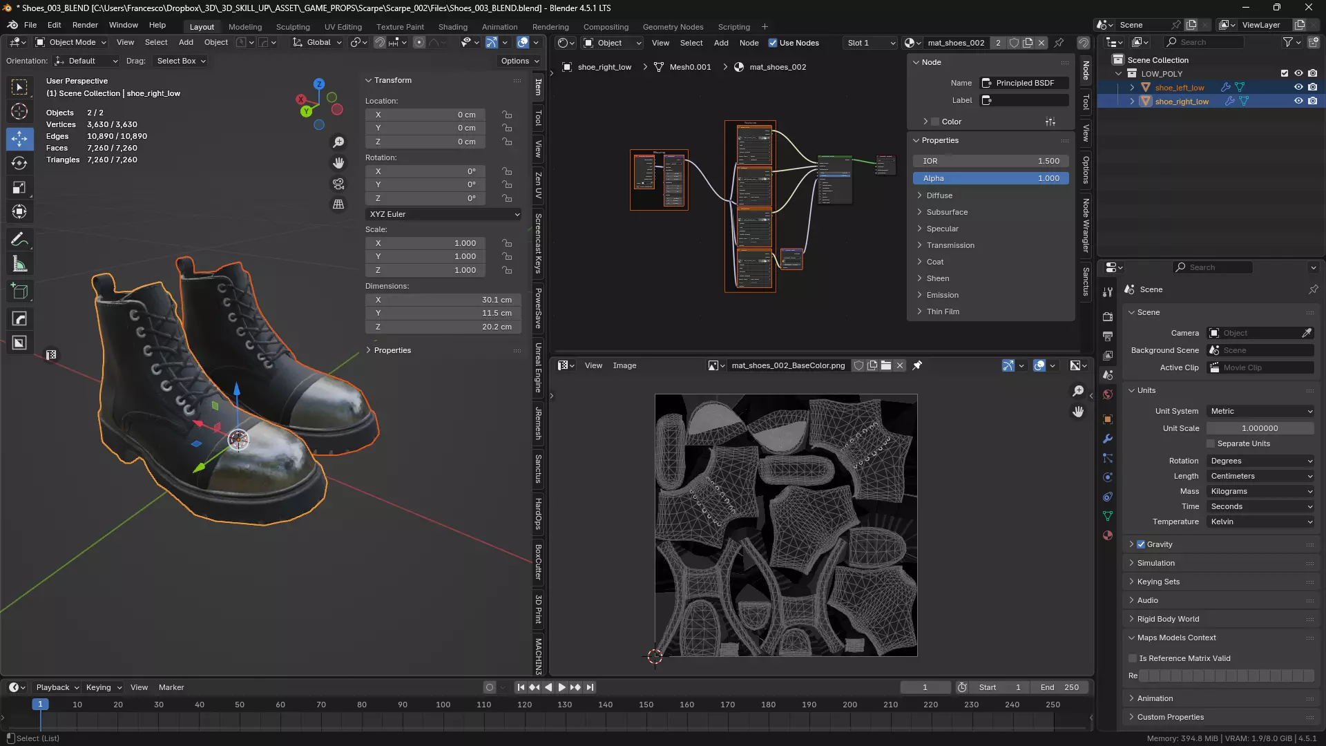 Metal Toe Cap Combat Boots Game-Ready 3D Model Low-poly 3D model_2