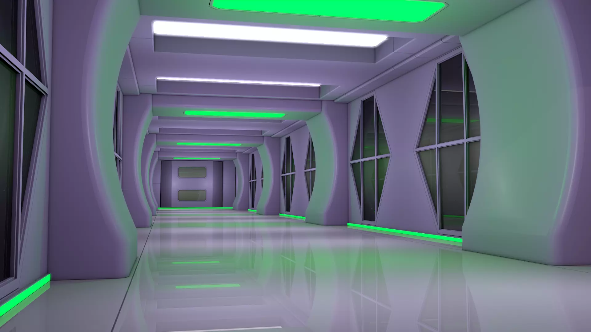 Sci Fi Interior Corridor 3D model_3