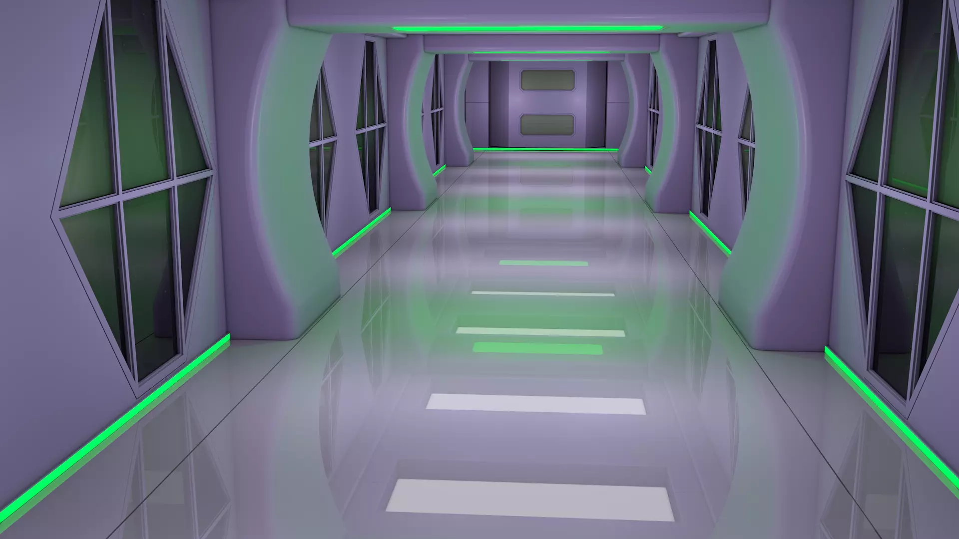 Sci Fi Interior Corridor 3D model_4