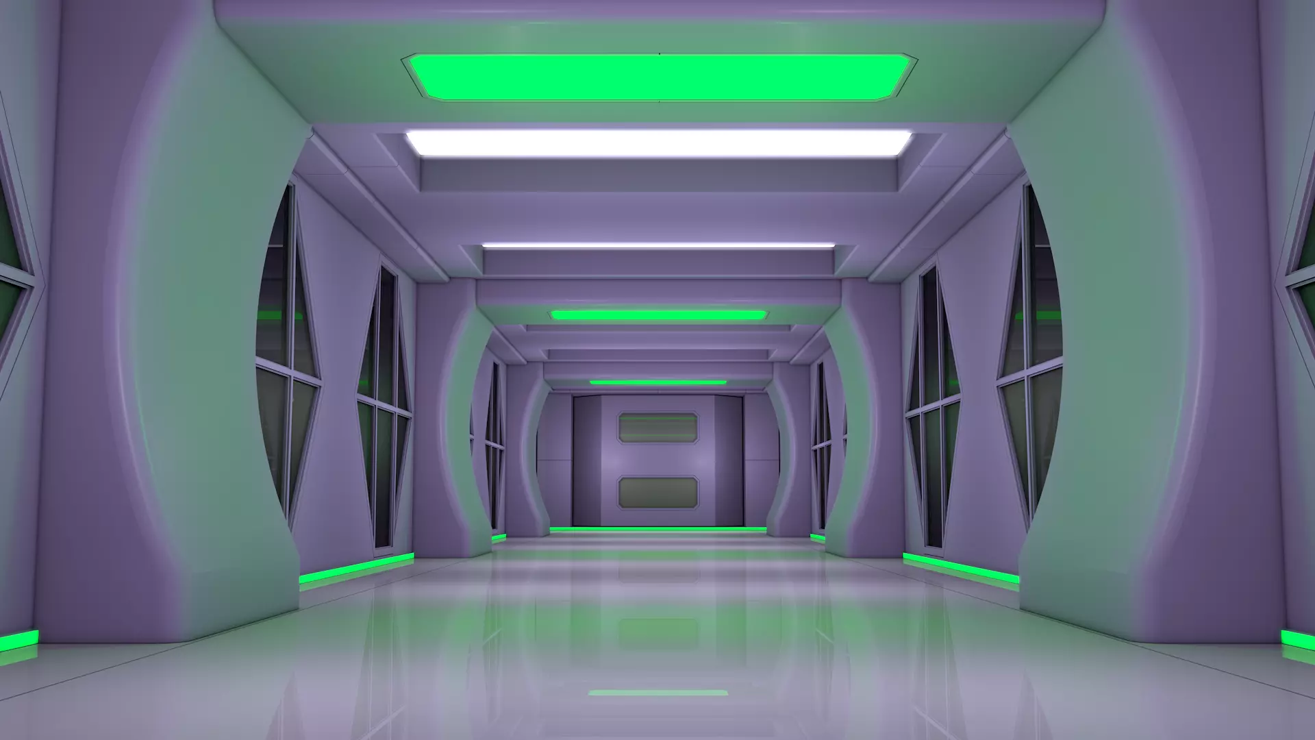 Sci Fi Interior Corridor 3D model_0