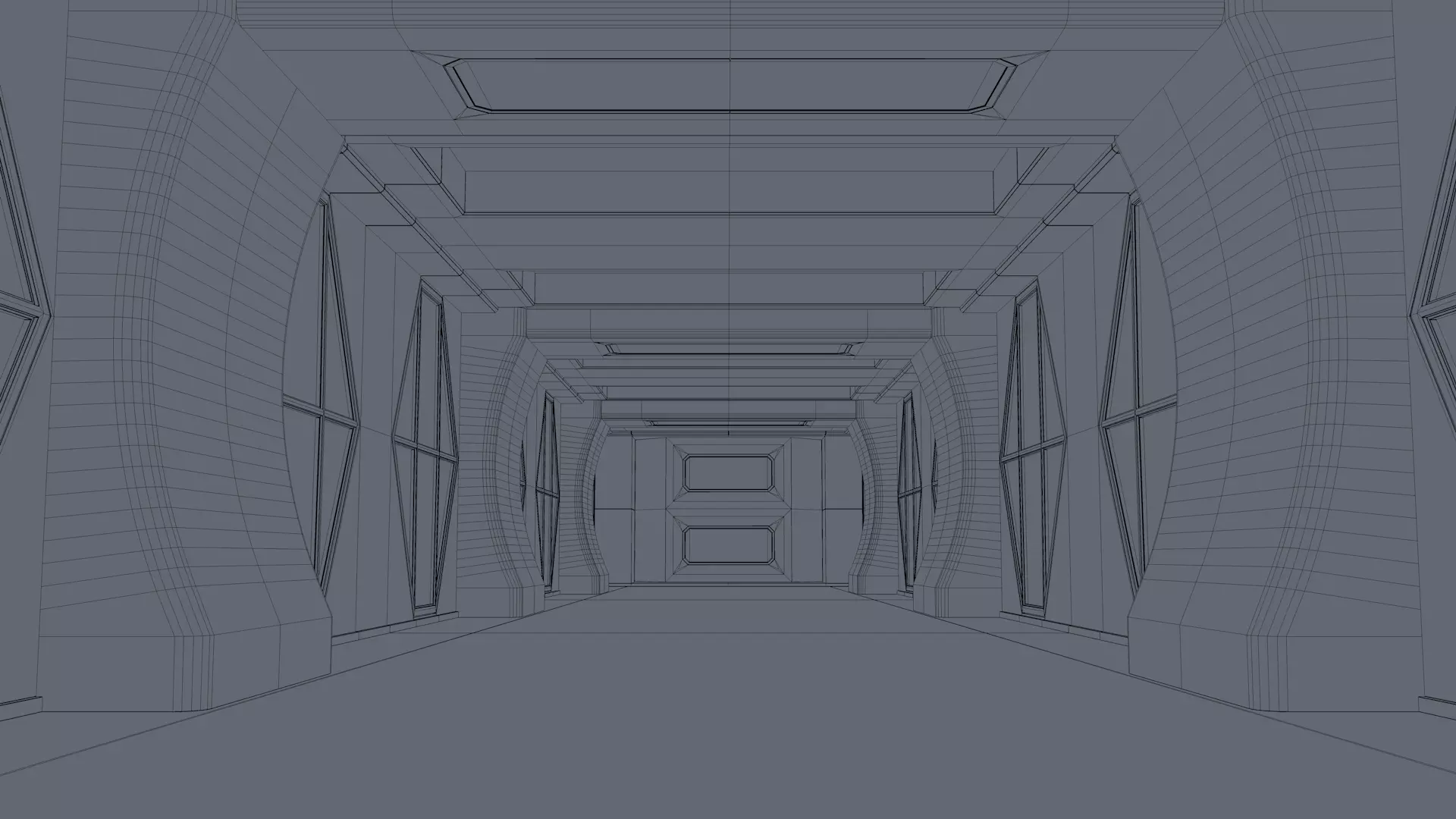 Sci Fi Interior Corridor 3D model_8