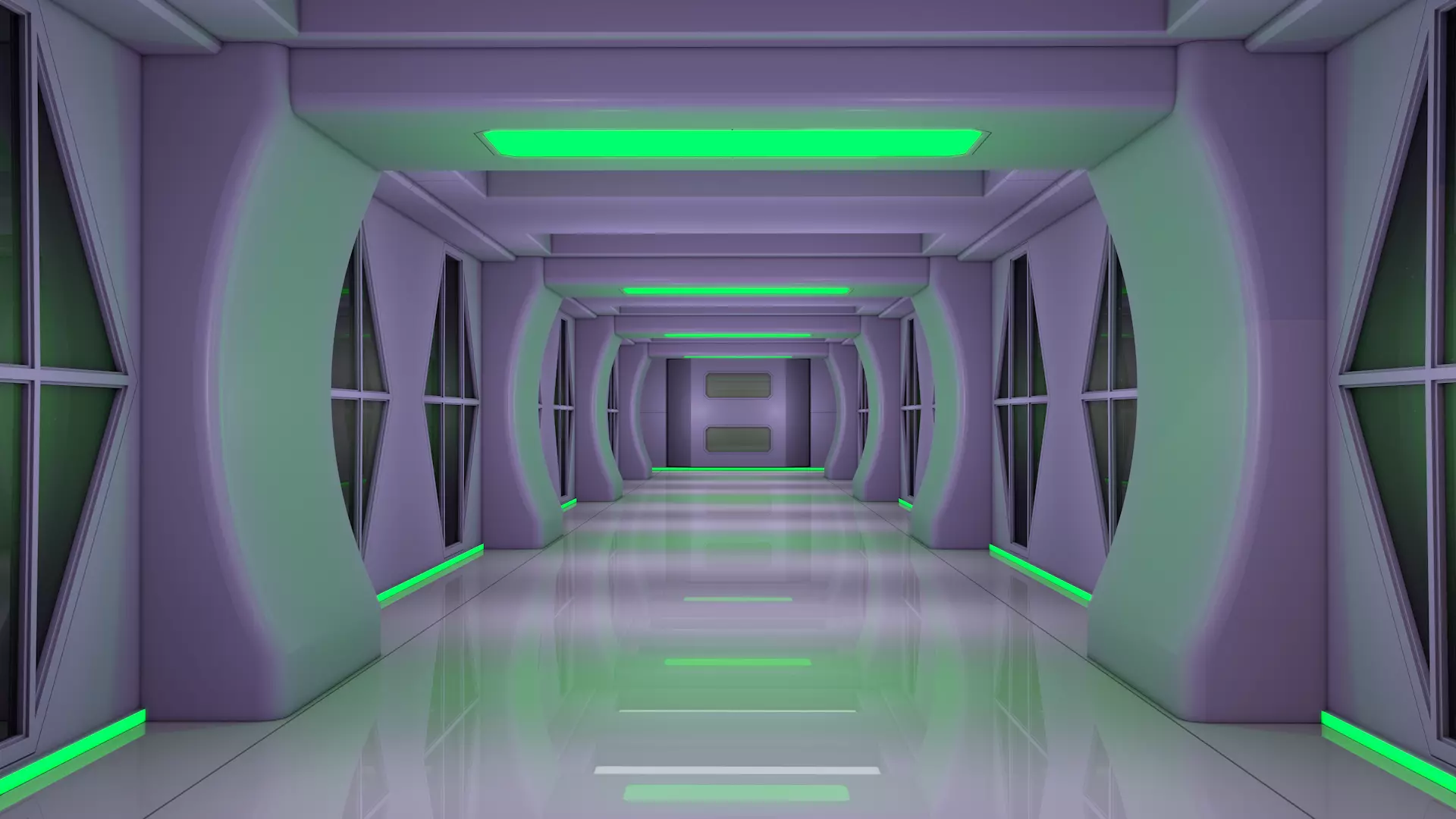 Sci Fi Interior Corridor 3D model_1