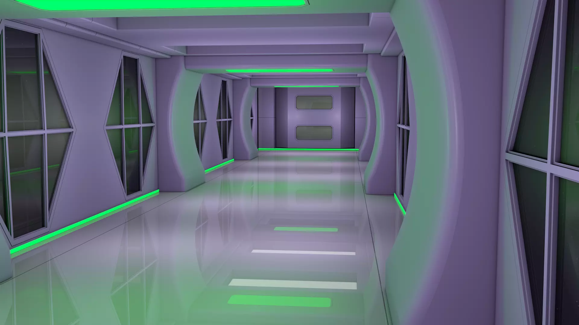 Sci Fi Interior Corridor 3D model_5