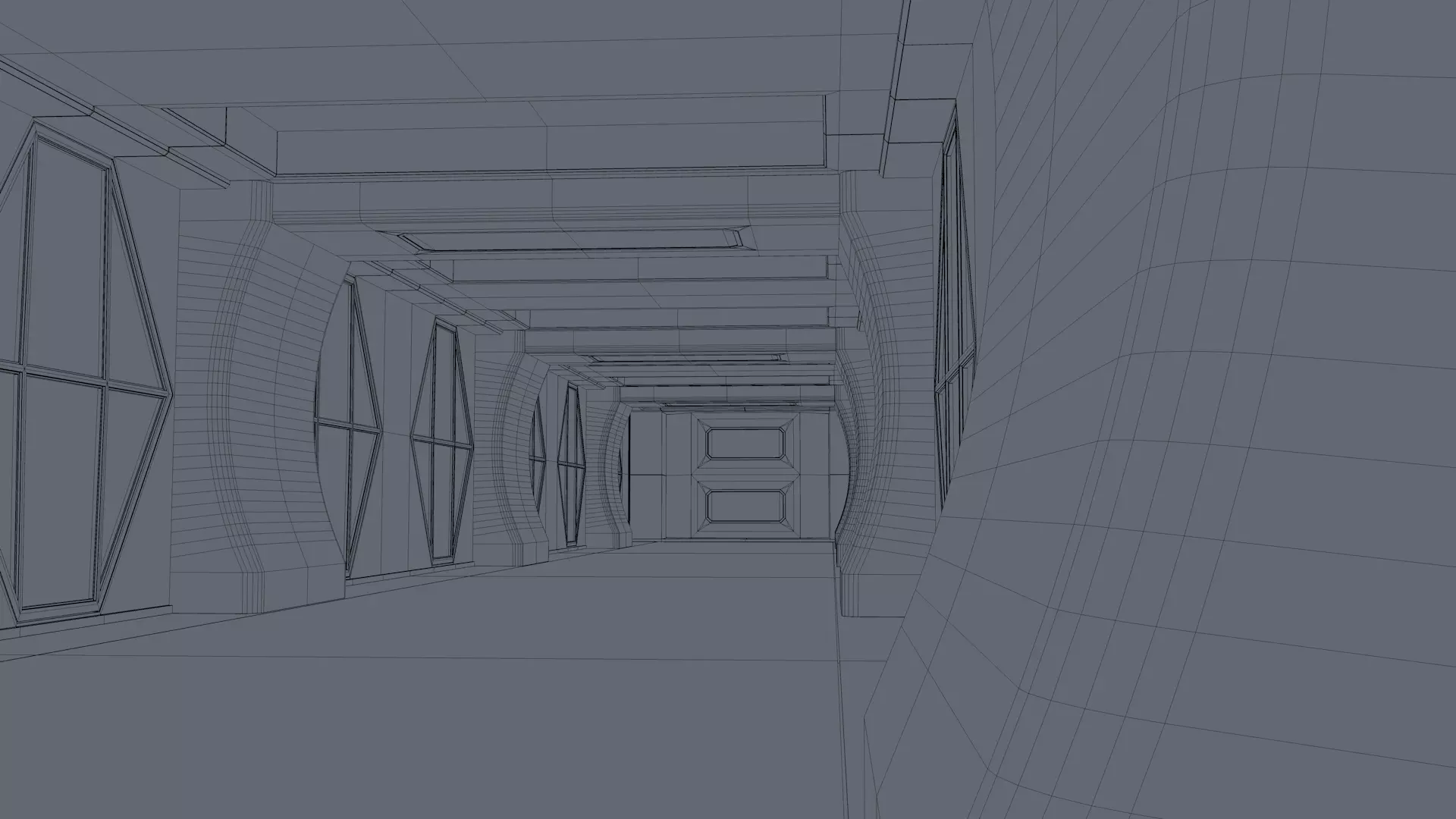 Sci Fi Interior Corridor 3D model_9