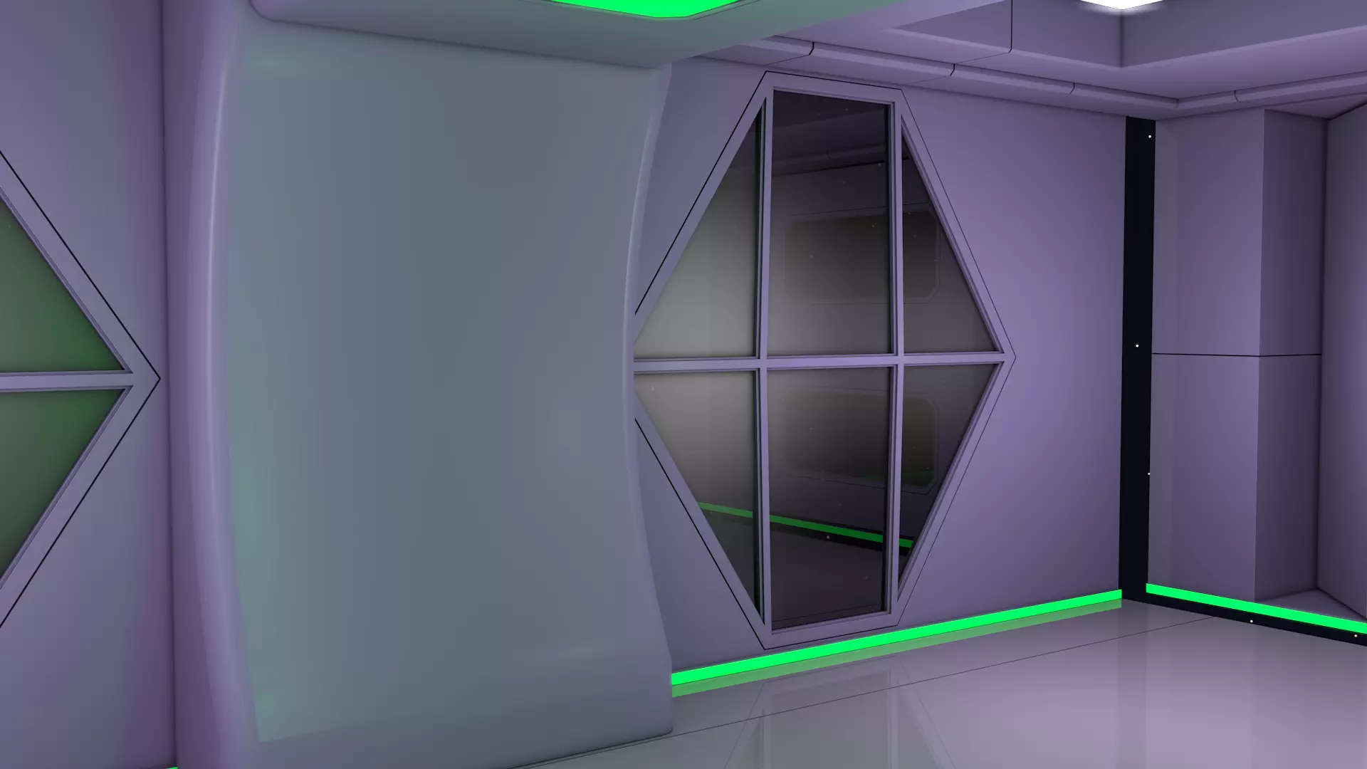 Sci Fi Interior Corridor 3D model_6