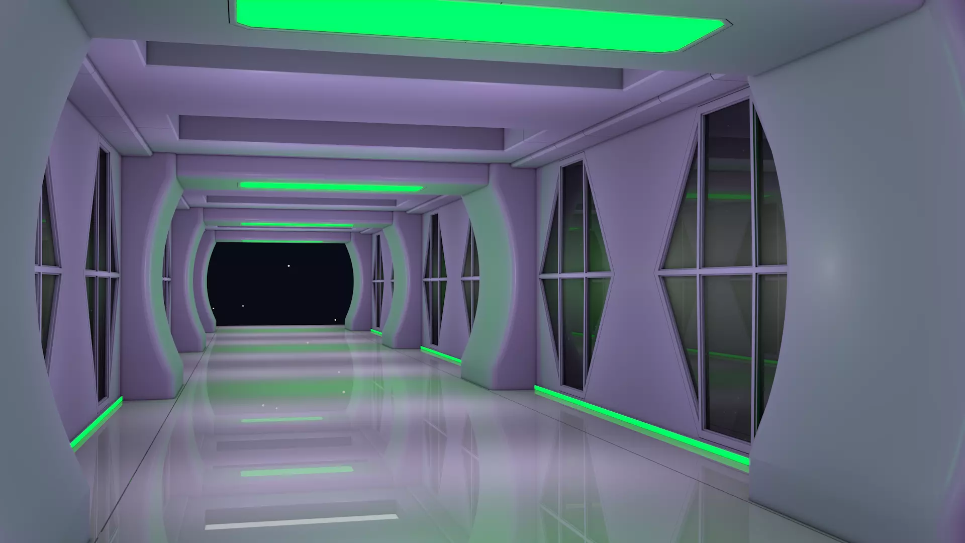 Sci Fi Interior Corridor 3D model_7